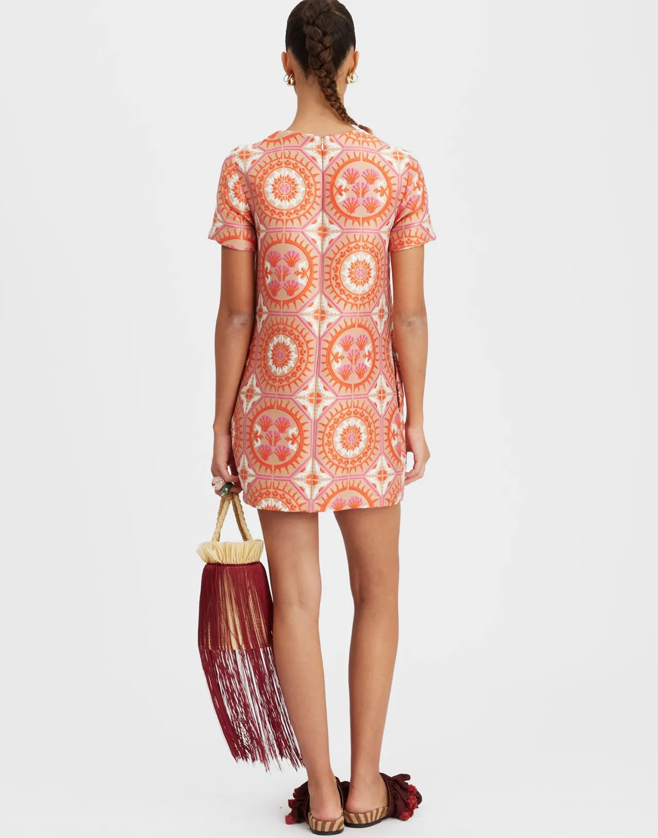 Sale La DoubleJ Mini Swing DressSun Orange in Jacquard