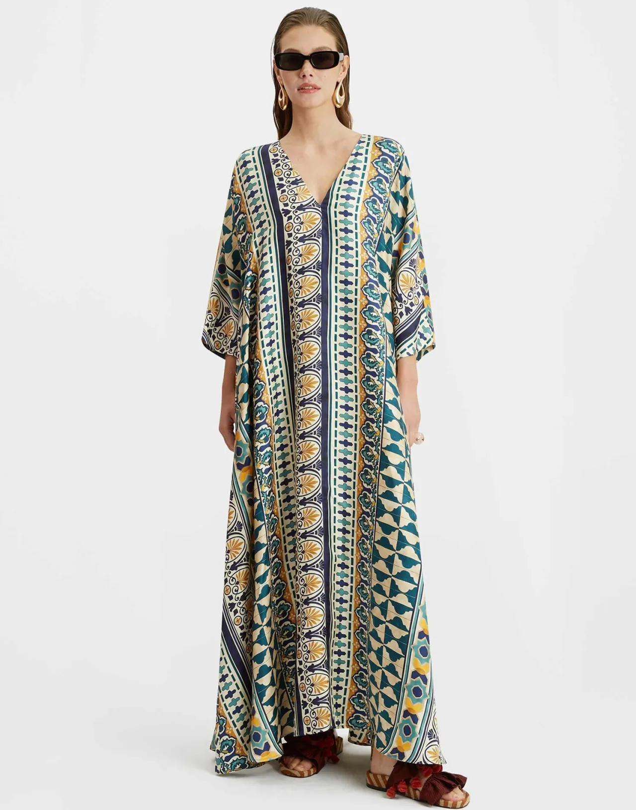 Cheap La DoubleJ Muumuu DressCasareale Small Placèe Cream in Silk Twill