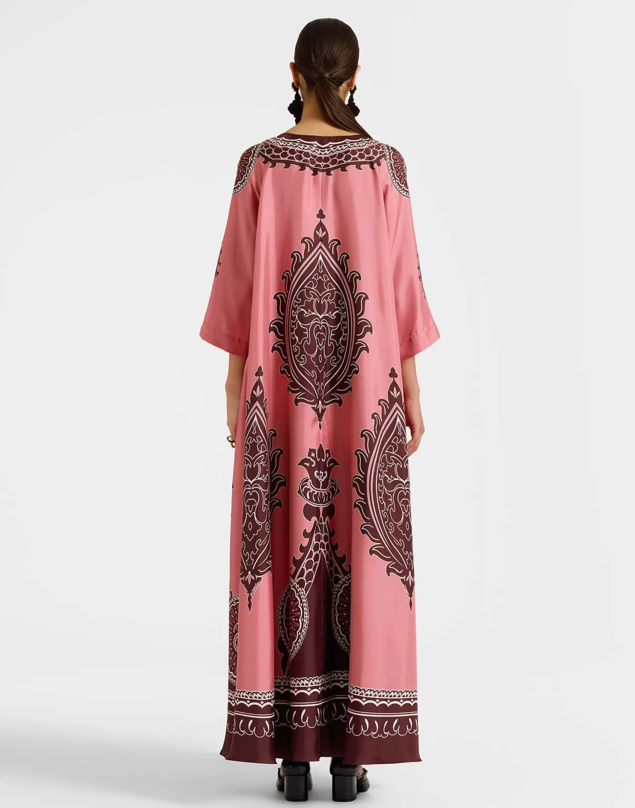 Clearance La DoubleJ Muumuu DressOltrarno Placée Pink in Silk Twill