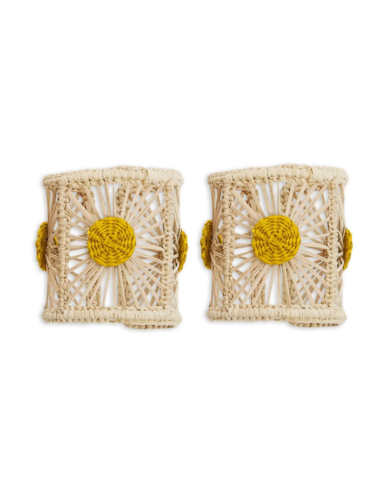 Cheap La DoubleJ Napkin Rings Set Of 2Yellow in Iraca