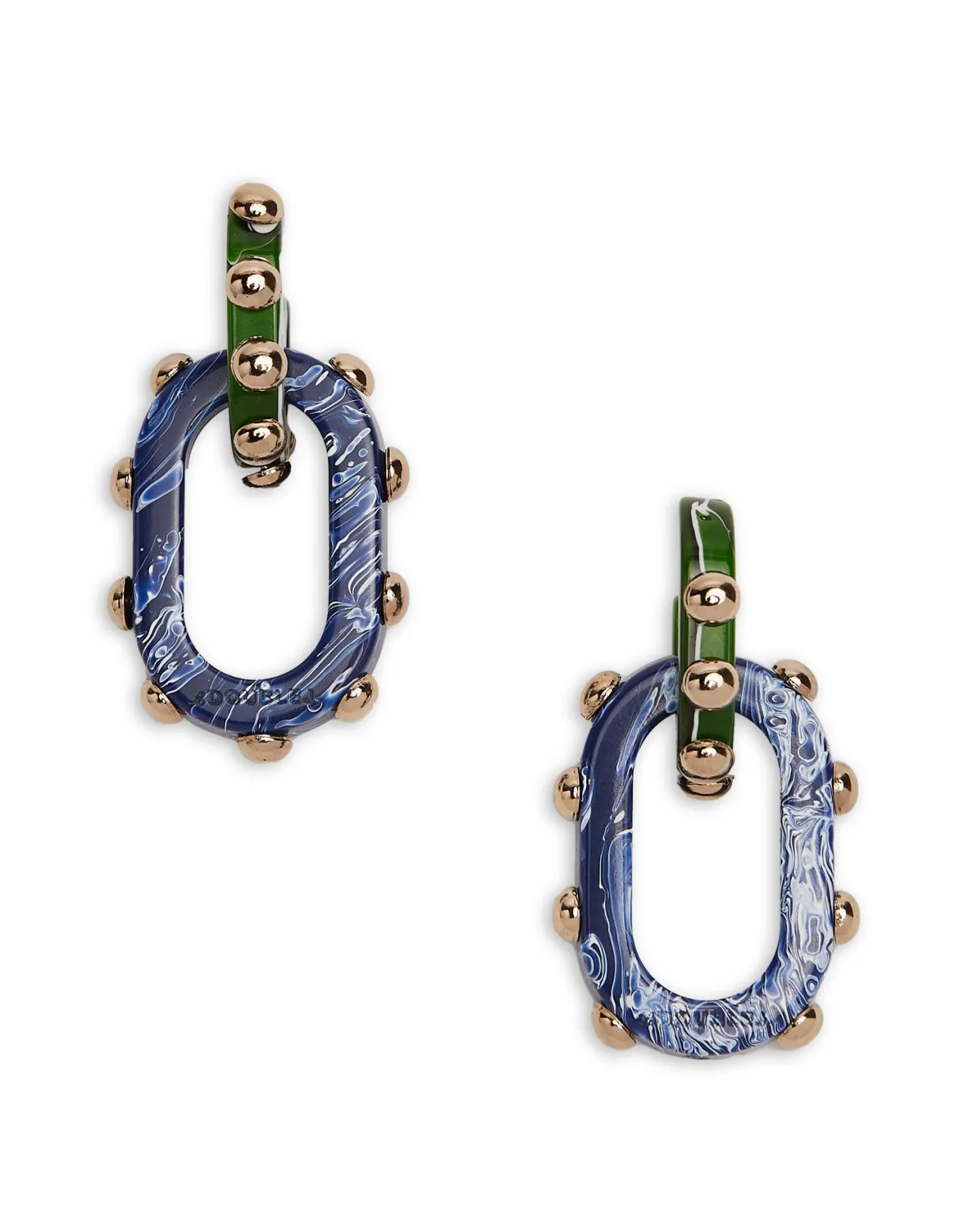 Clearance La DoubleJ Nefertiti Double EarringsDark Green in Acrylic Resin