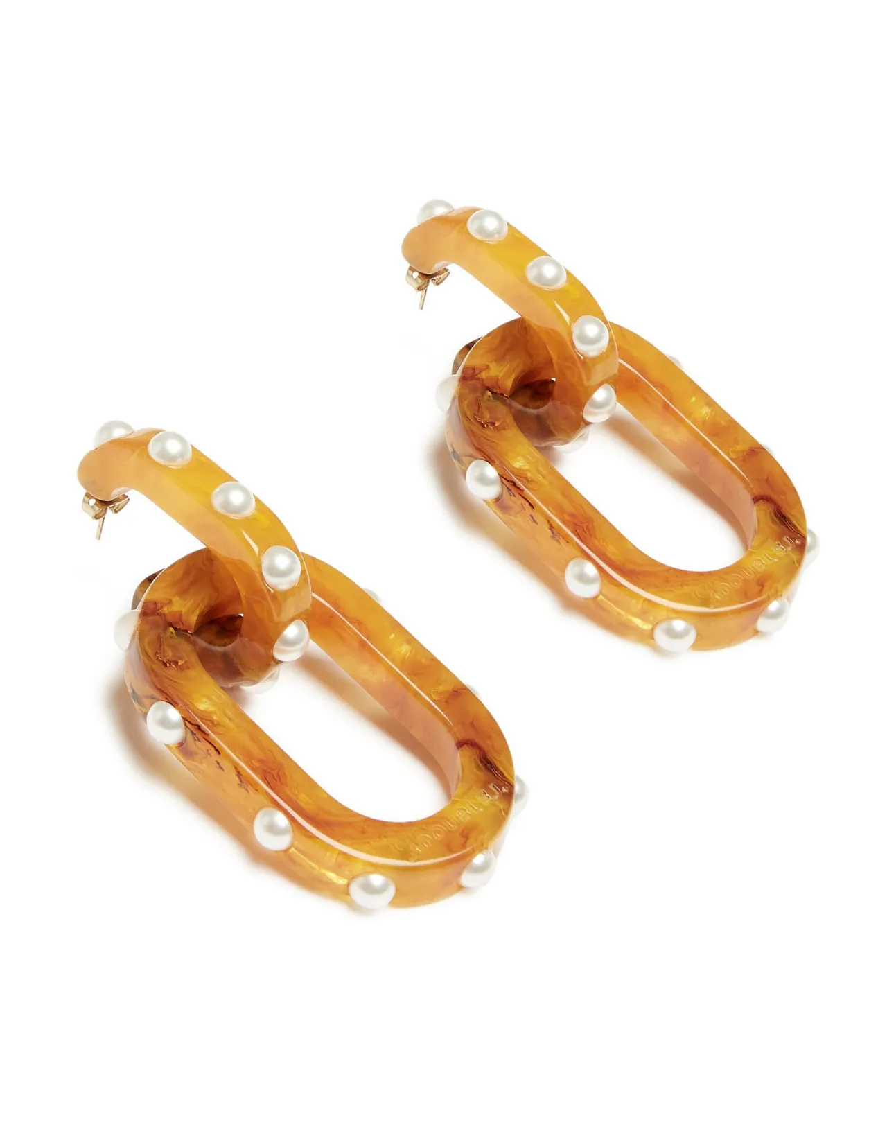 Outlet La DoubleJ Nefertiti Double EarringsSolid Rust in Acrylic Resin