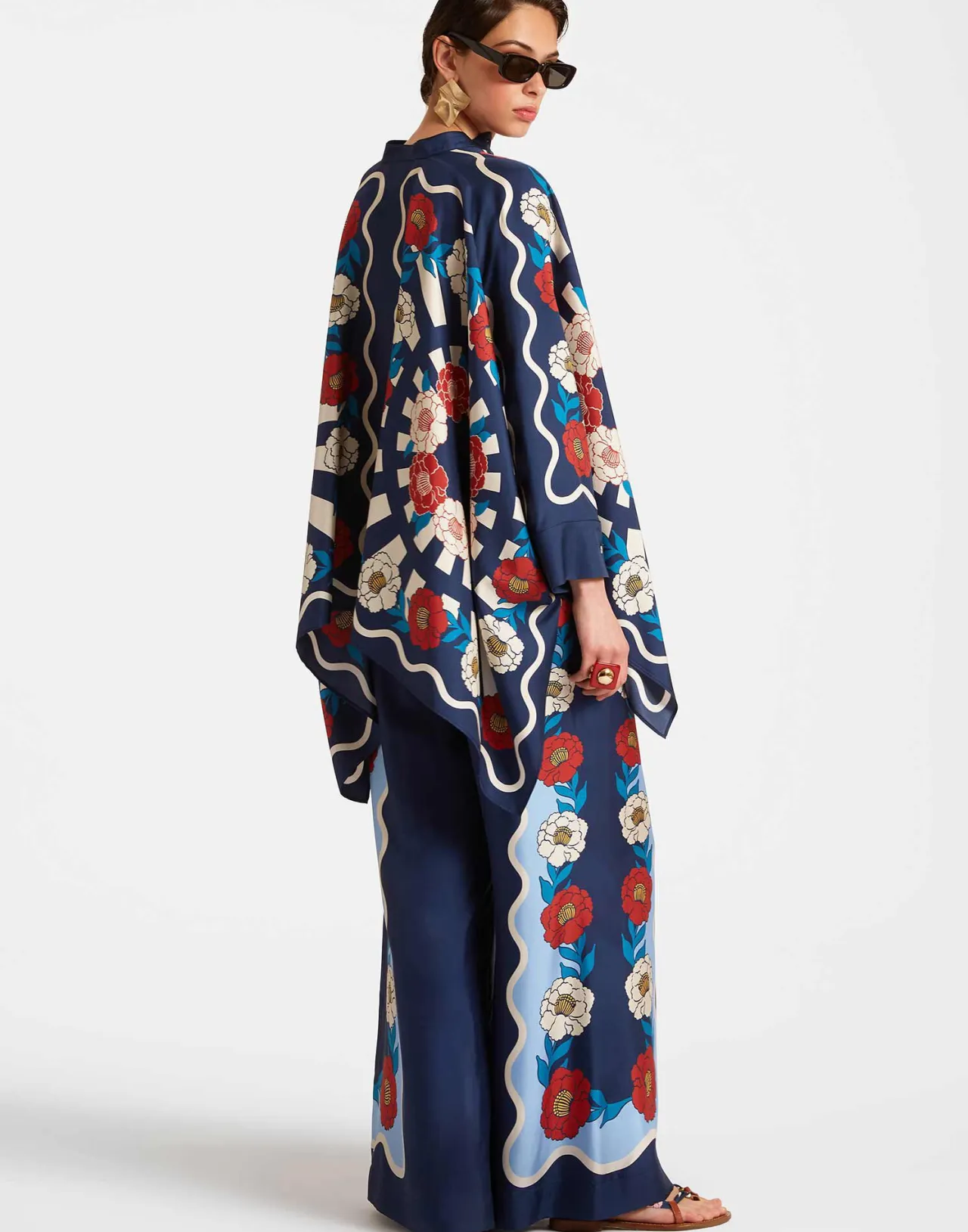 Hot La DoubleJ Palazzo PantsWhitsun Placée Blue in Silk Twill