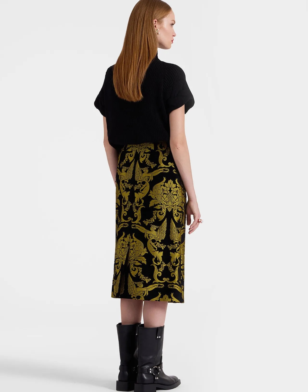 Online La DoubleJ Pencil SkirtCherubs Black in Jacquard