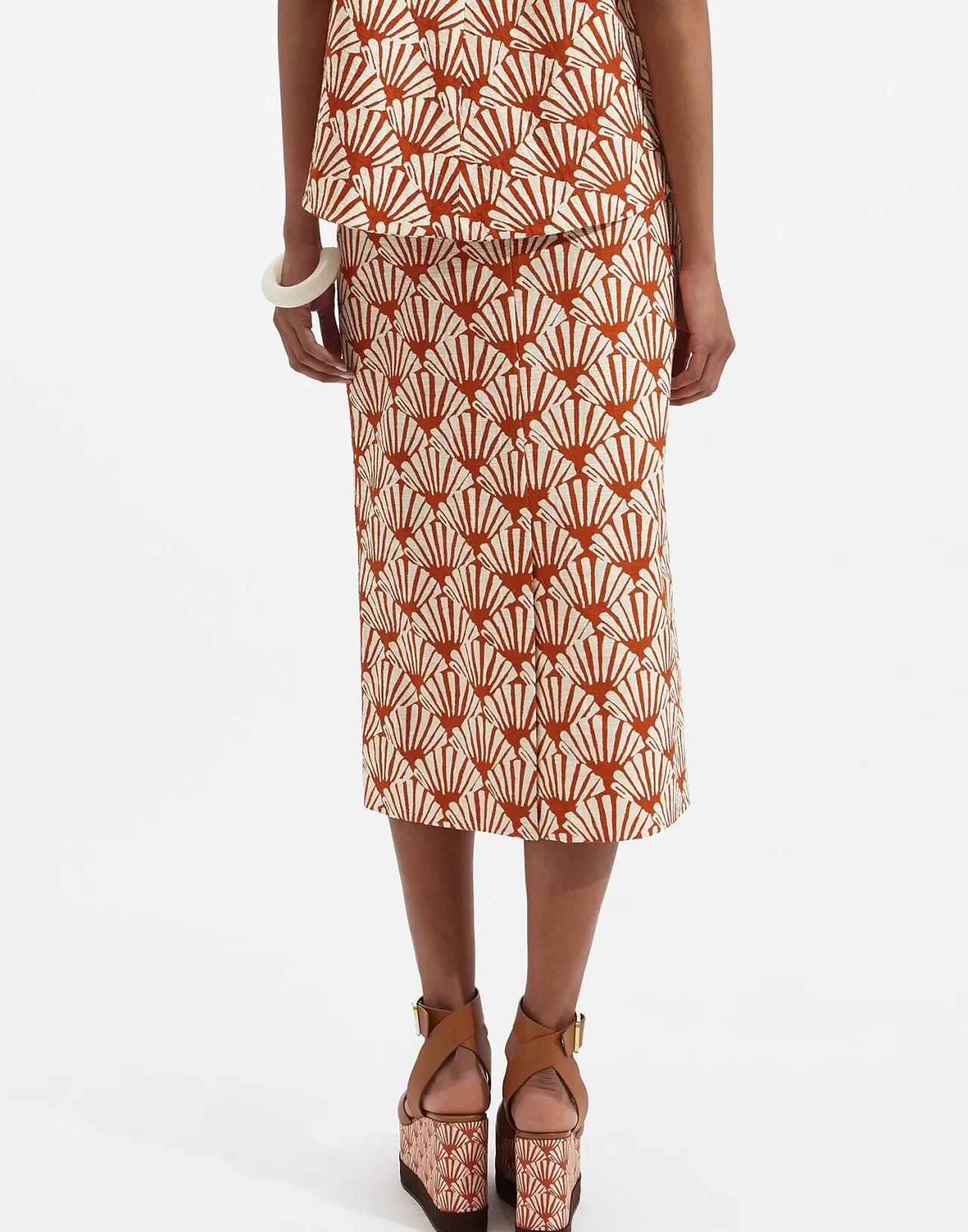 Shop La DoubleJ Pencil SkirtVentaglio in Shot Cotton