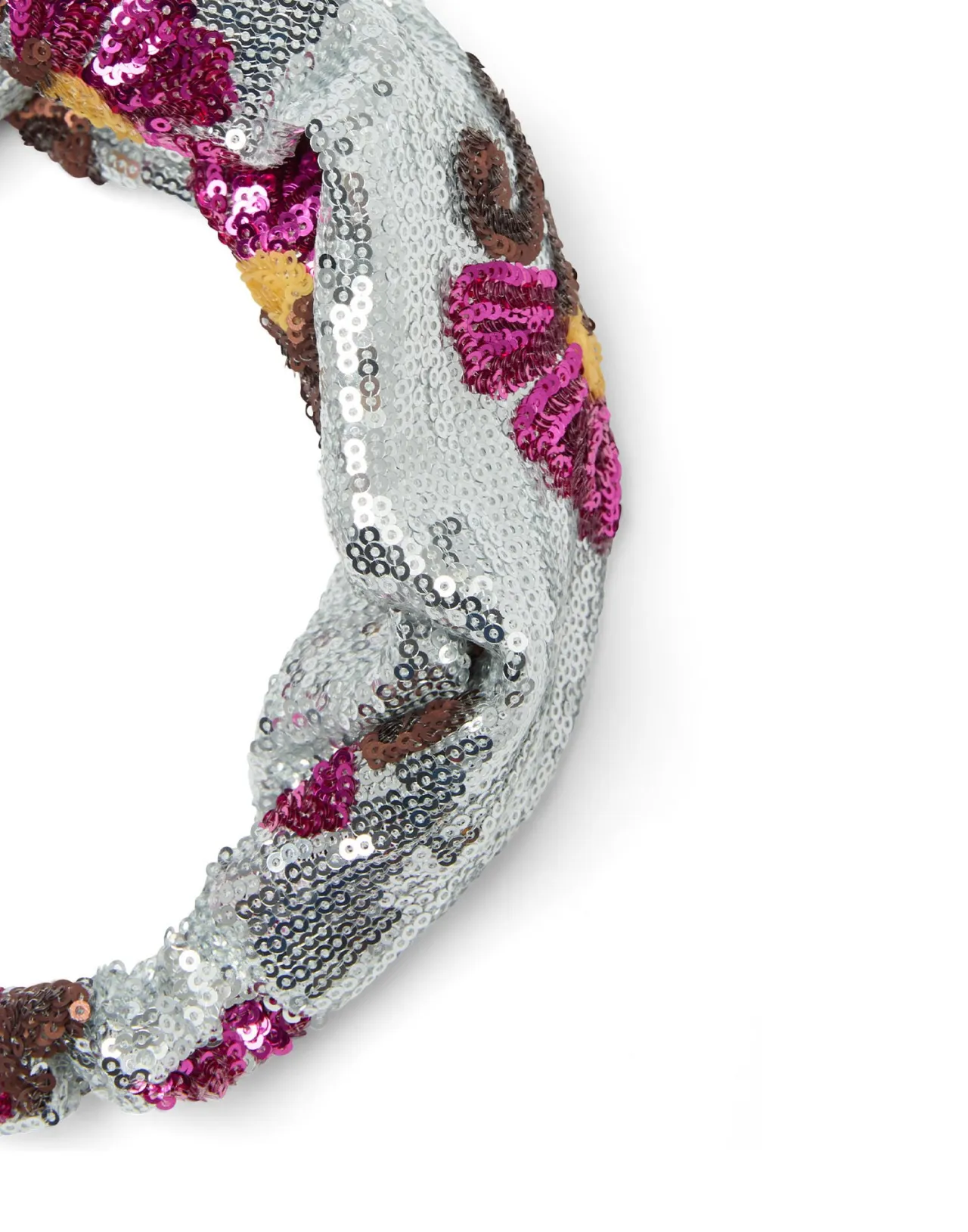 Outlet La DoubleJ Pinup HeadbandSilver in Textured Sequins