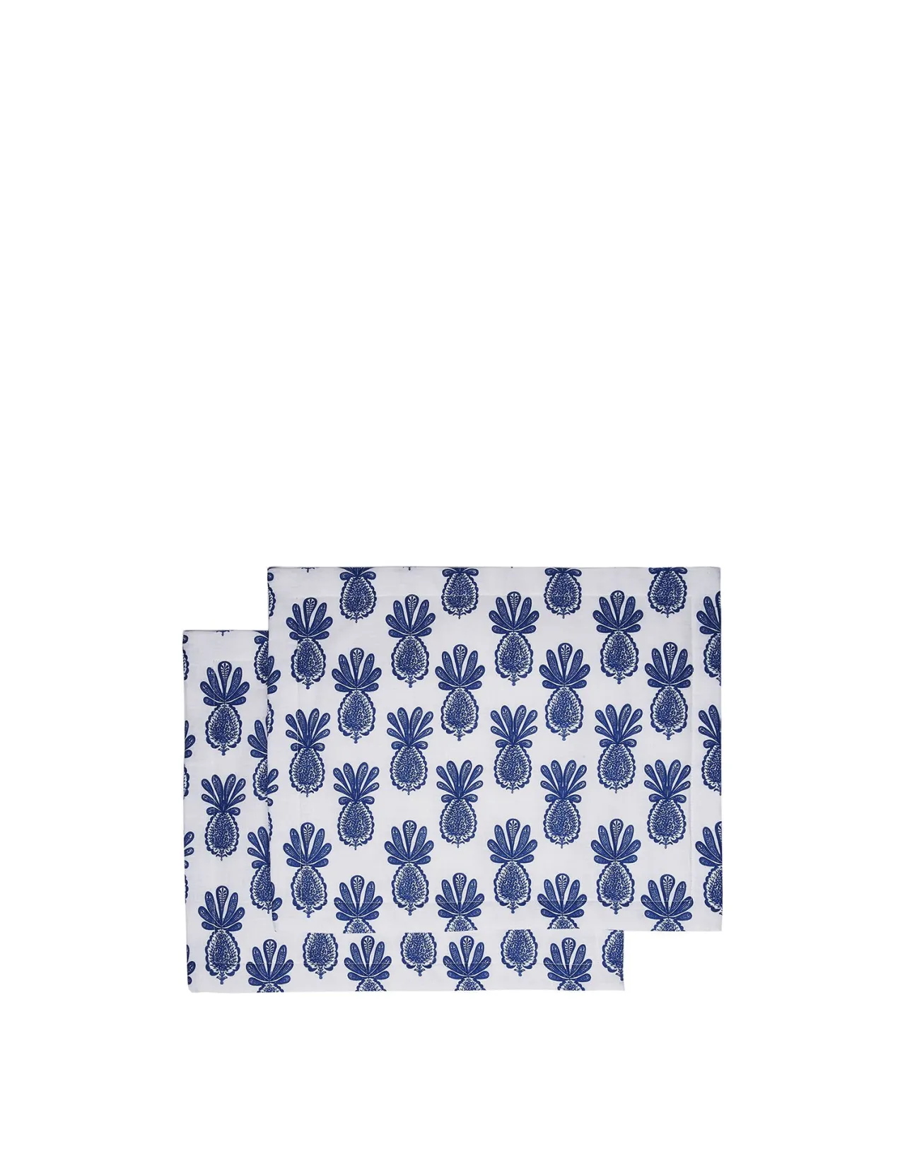 Hot La DoubleJ Placemat Set Of 2Pineapple Blu in Linen