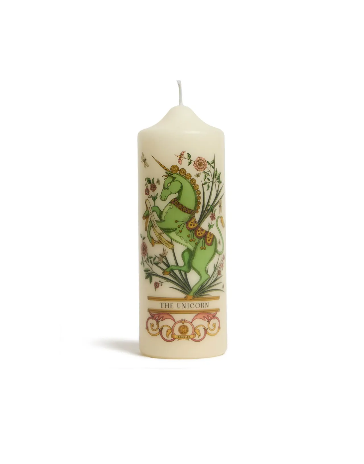 Sale La DoubleJ Printed Pillar CandleThe Unicorn Multicolor in Wax