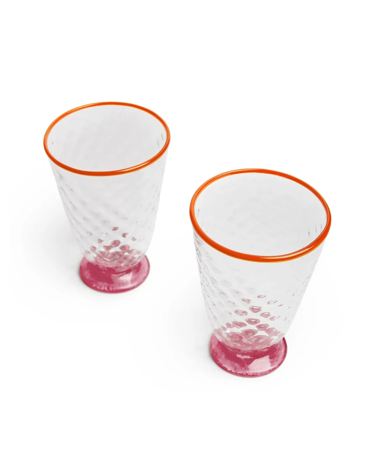 New La DoubleJ Quilted Glasses Set Of 2Fuchsia in Murano Glass