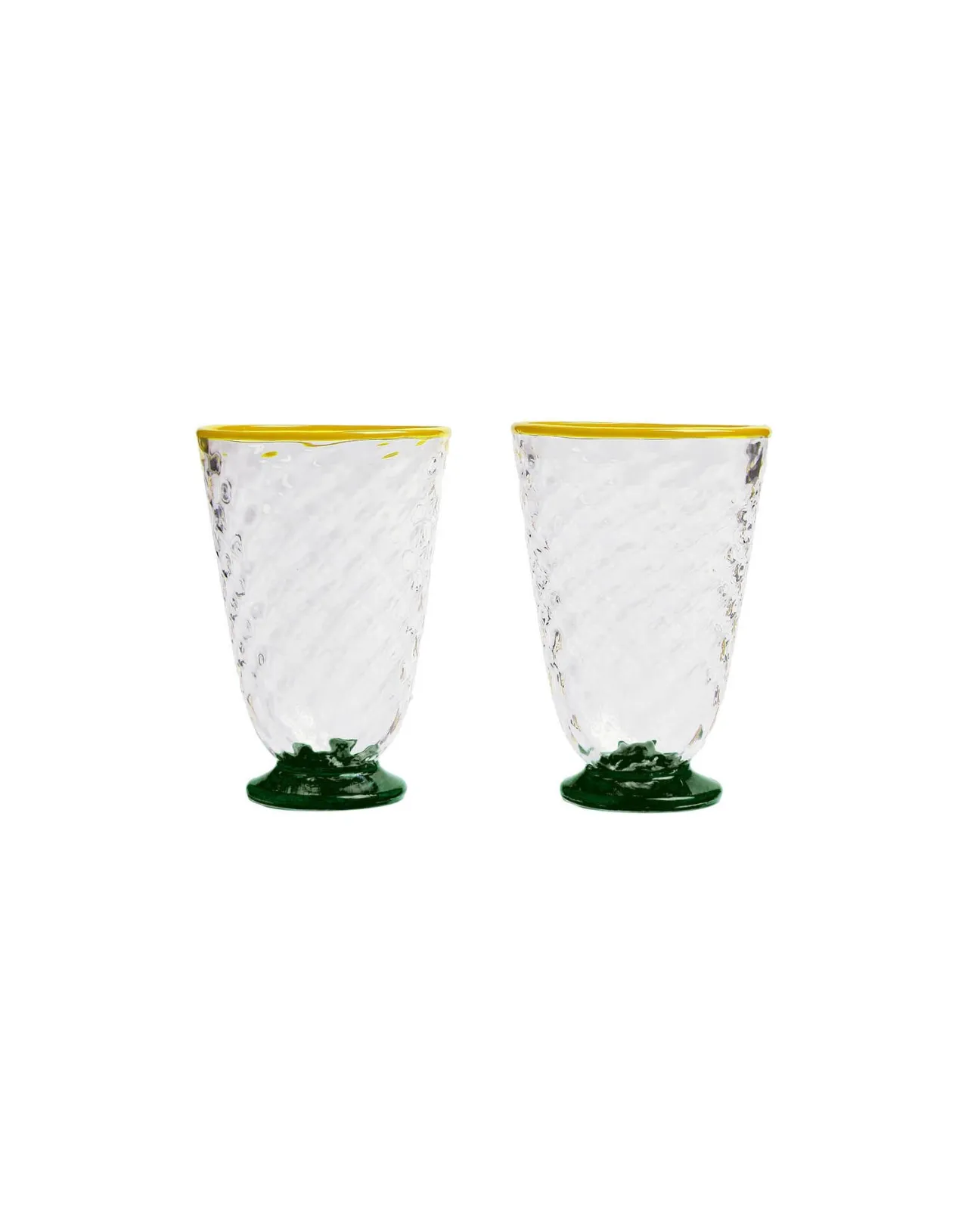 Outlet La DoubleJ Quilted Glasses Set Of 2Green in Murano Glass