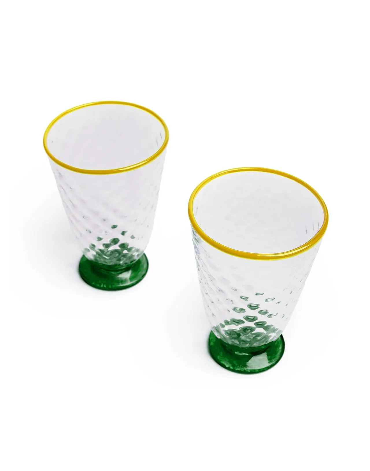 Outlet La DoubleJ Quilted Glasses Set Of 2Green in Murano Glass