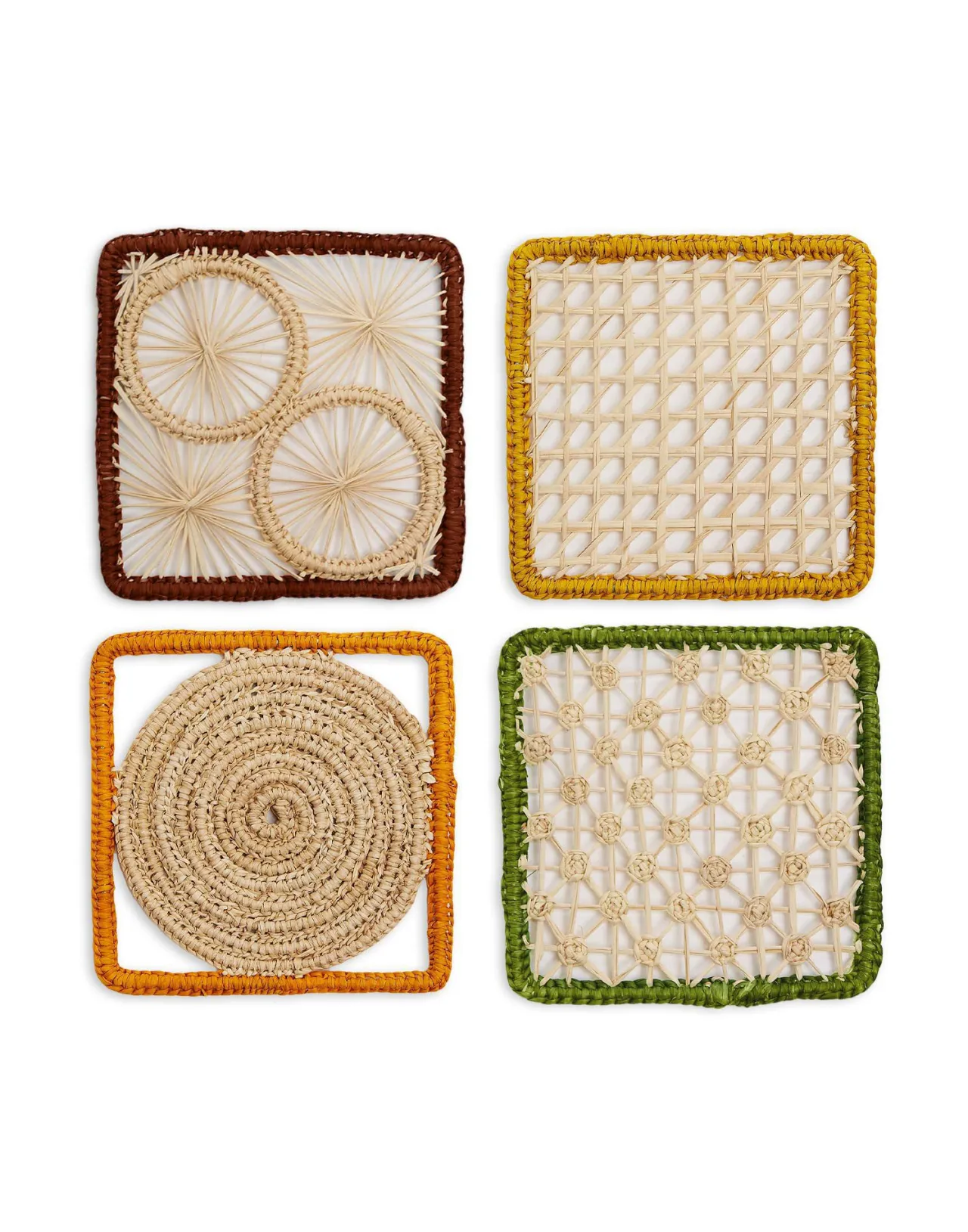 Discount La DoubleJ Raffia Coaster Set Of 4Mixed in Iraca