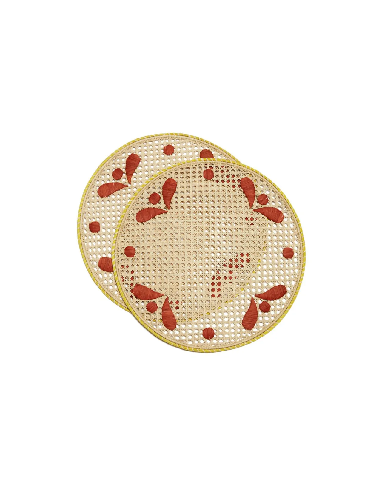 Outlet La DoubleJ Raffia Placemats Set Of 2Capri Brick in Raffia