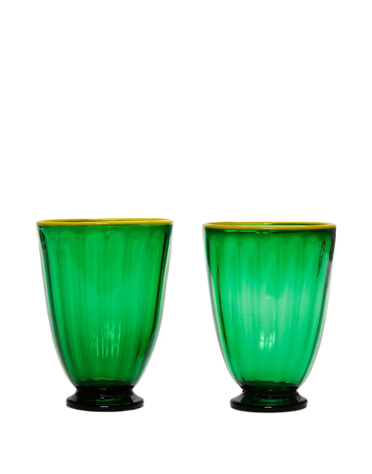 New La DoubleJ Rainbow Glass Set of 2Green in Glass