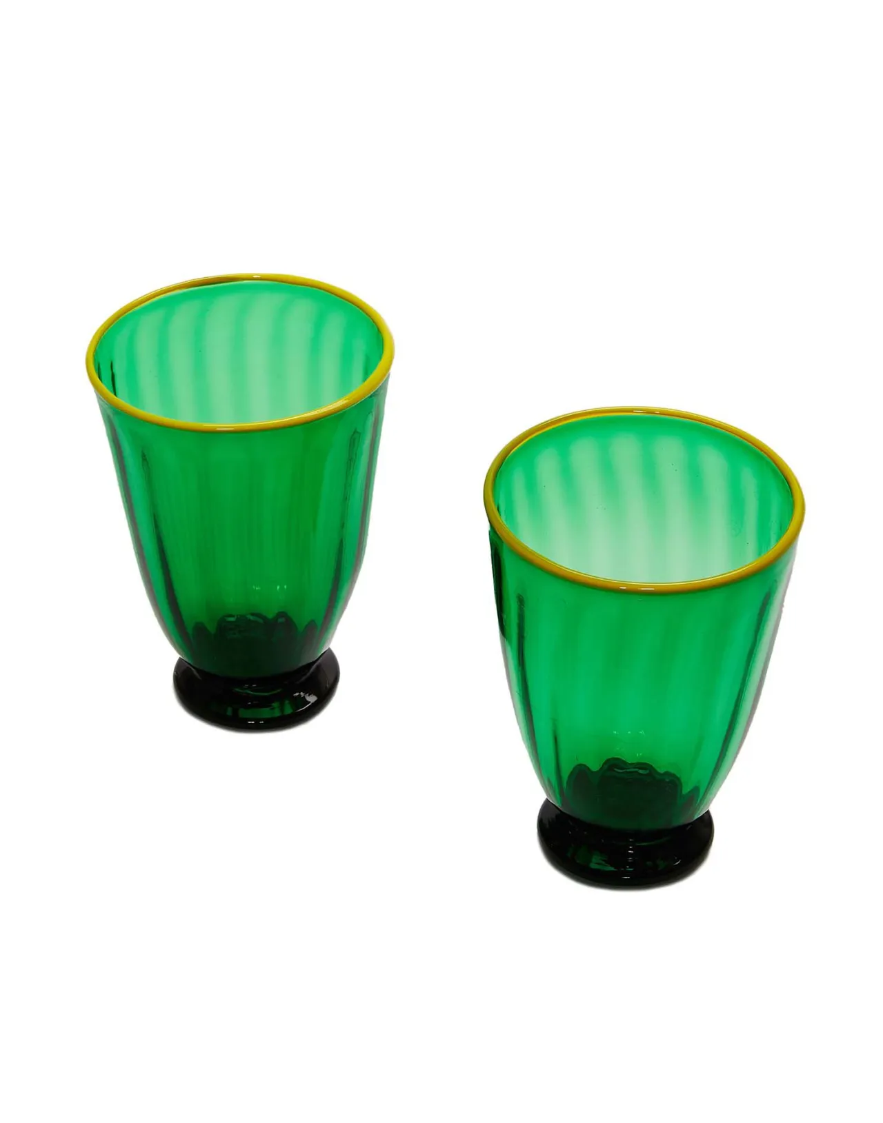 New La DoubleJ Rainbow Glass Set of 2Green in Glass