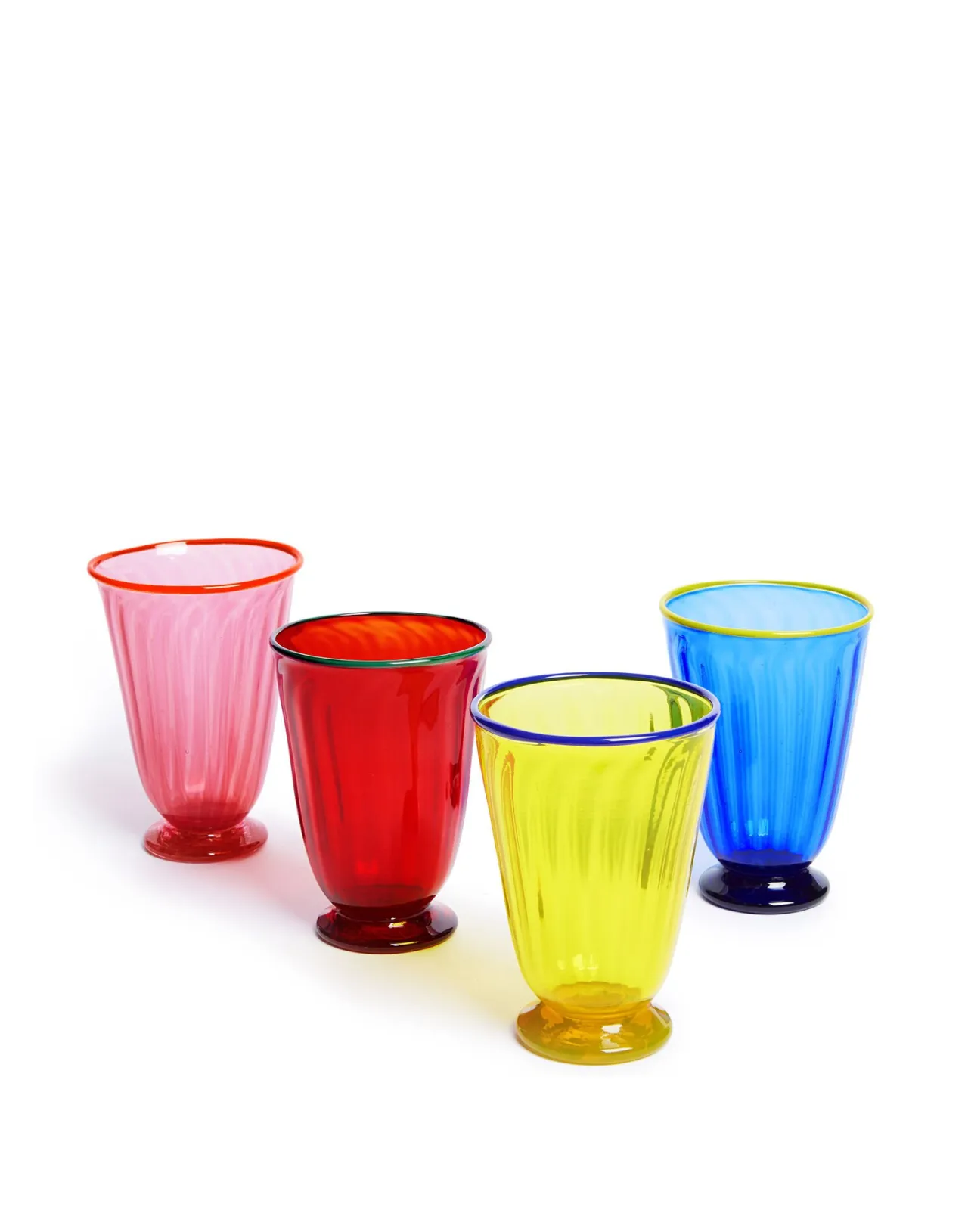 New La DoubleJ Rainbow Glass Set of 4Rainbow in Glass