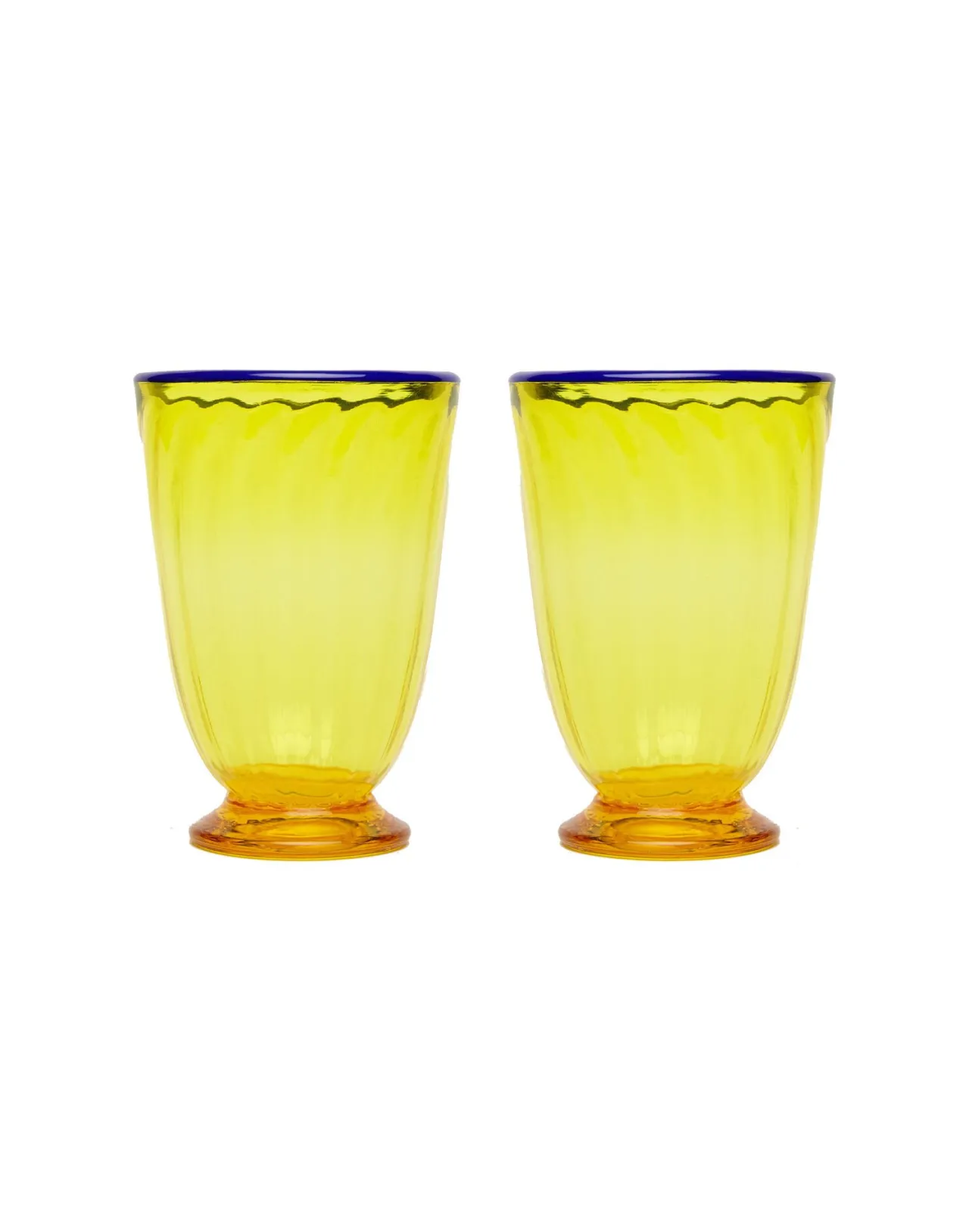 New La DoubleJ Rainbow Glasses Set Of 2Yellow in Glass