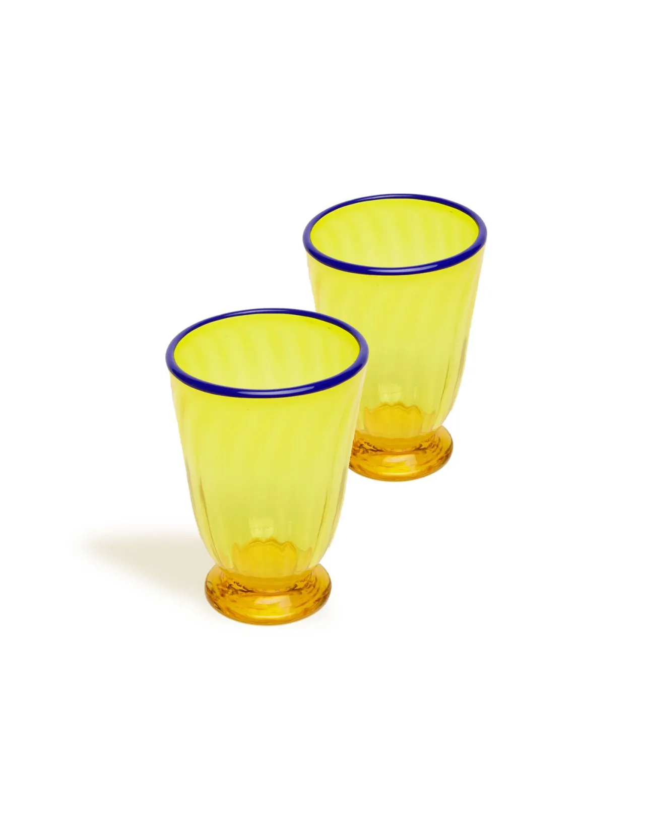 New La DoubleJ Rainbow Glasses Set Of 2Yellow in Glass