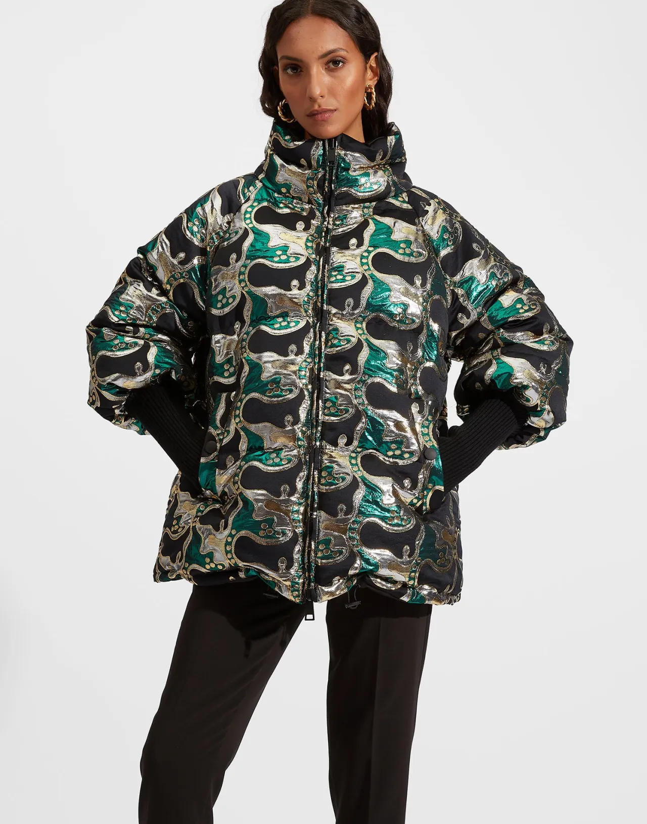 New La DoubleJ Reversible St. Moritz JacketSpritz Verde in Jacquard