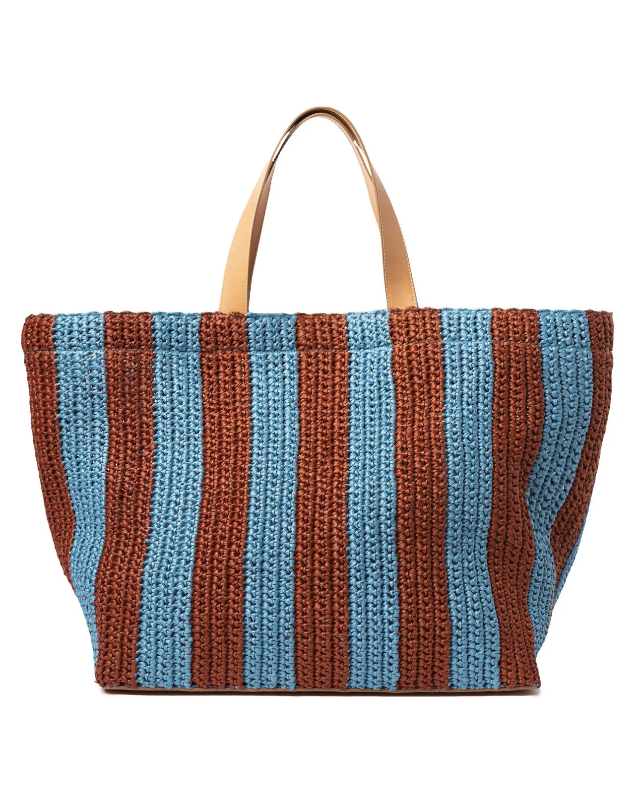 Discount La DoubleJ Riviera ToteBicolore Turchese in Raffia Crochet