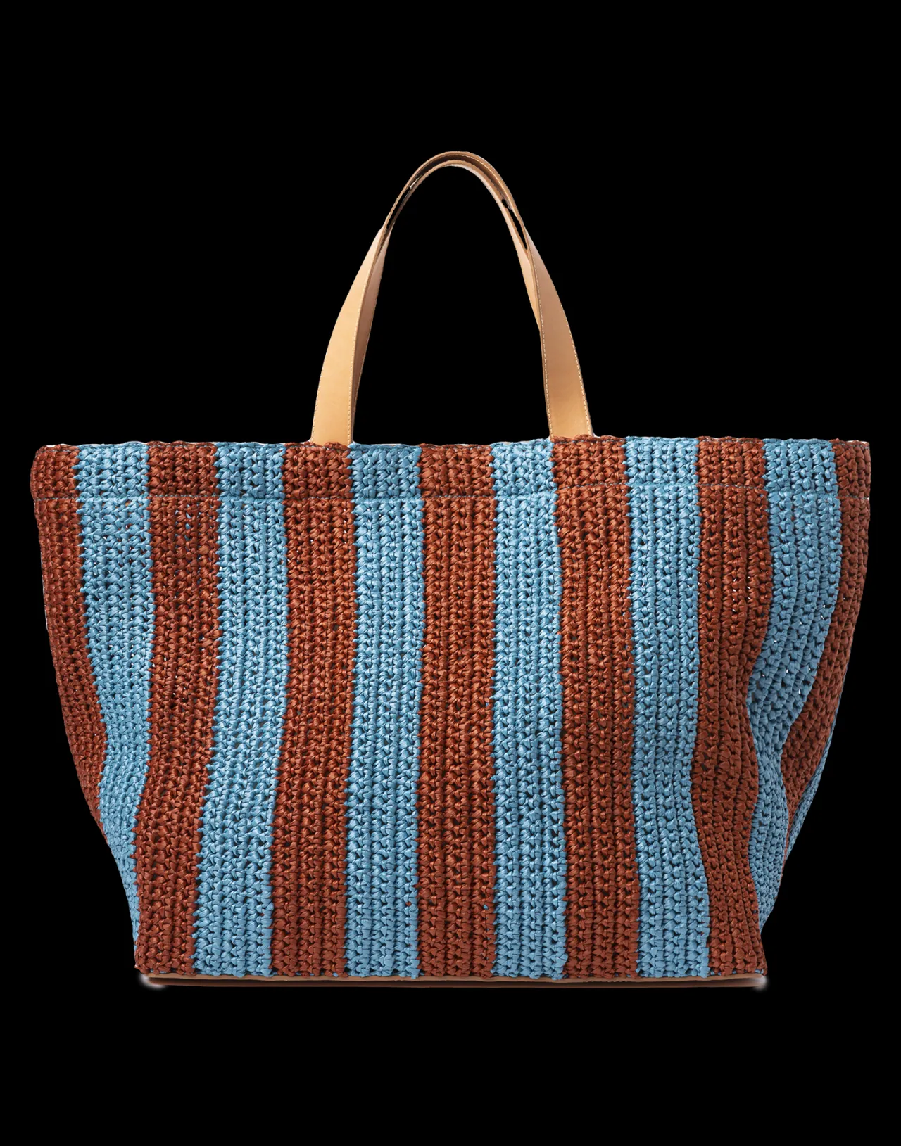 Discount La DoubleJ Riviera ToteBicolore Turchese in Raffia Crochet