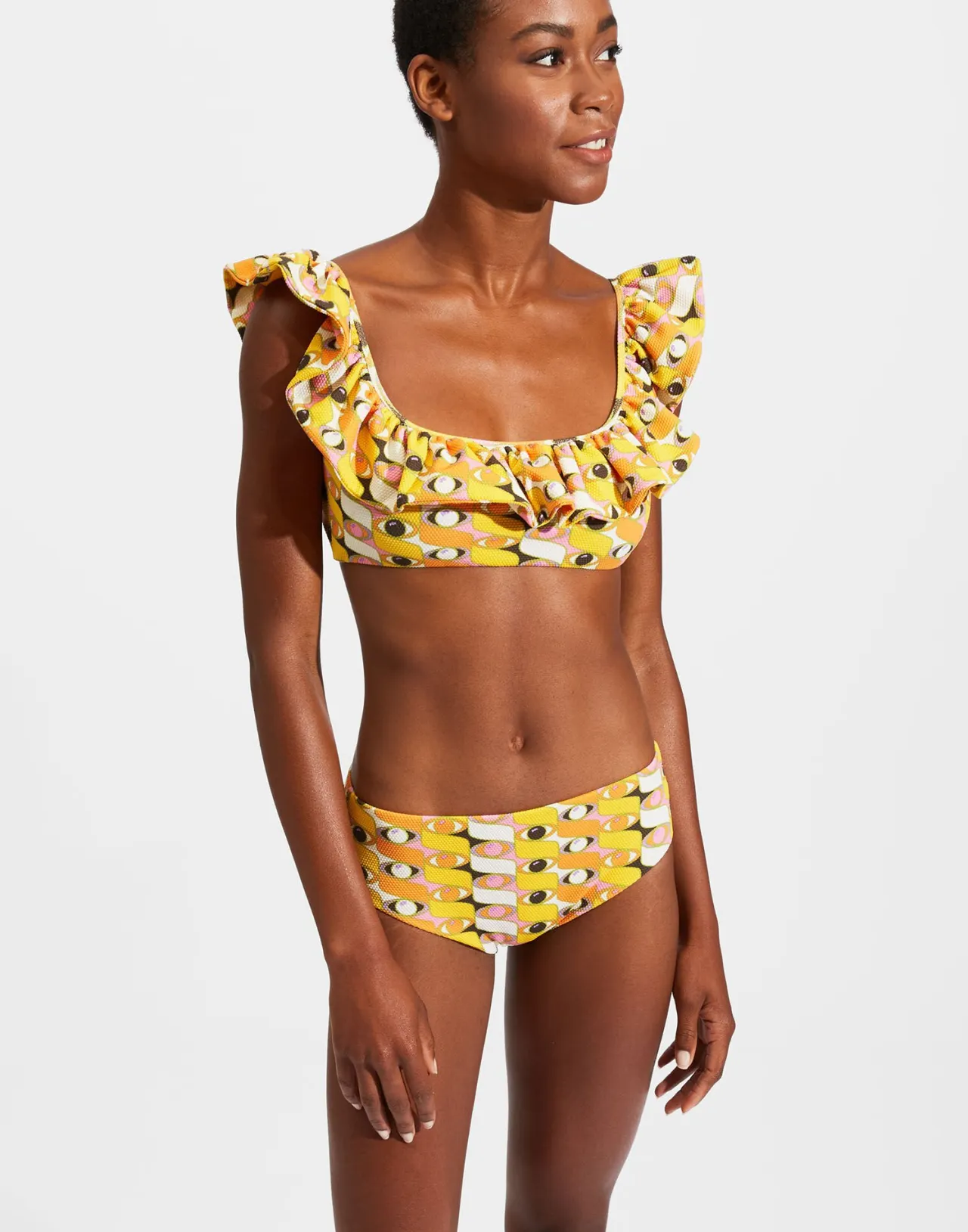 Shop La DoubleJ Ruffle Bikini TopThird Eye in Lycra