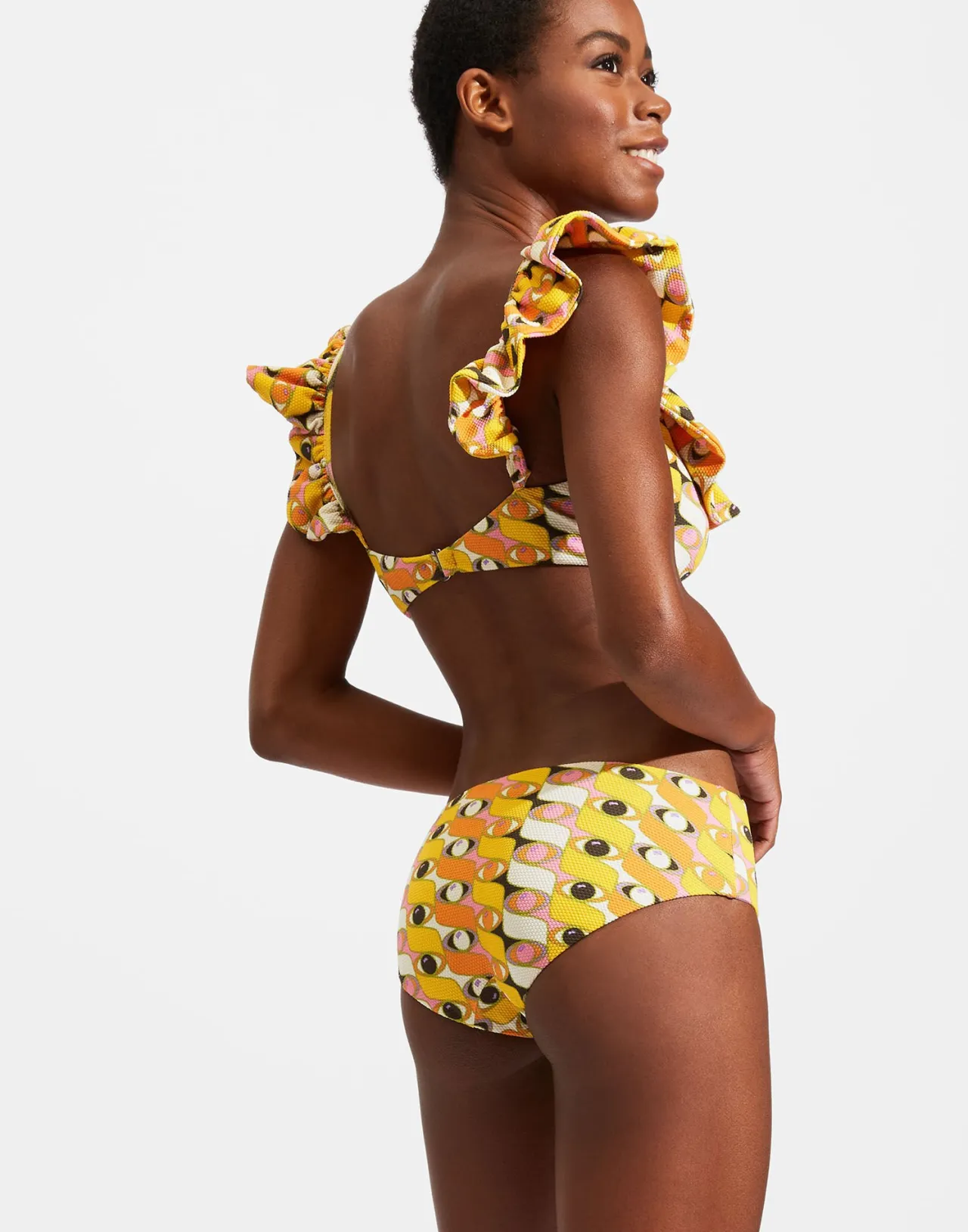 Shop La DoubleJ Ruffle Bikini TopThird Eye in Lycra