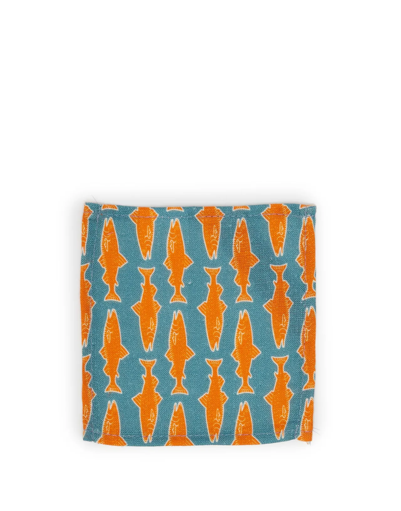 Cheap La DoubleJ Small Napkins Set Of 4Como Fish Blue Small in Linen