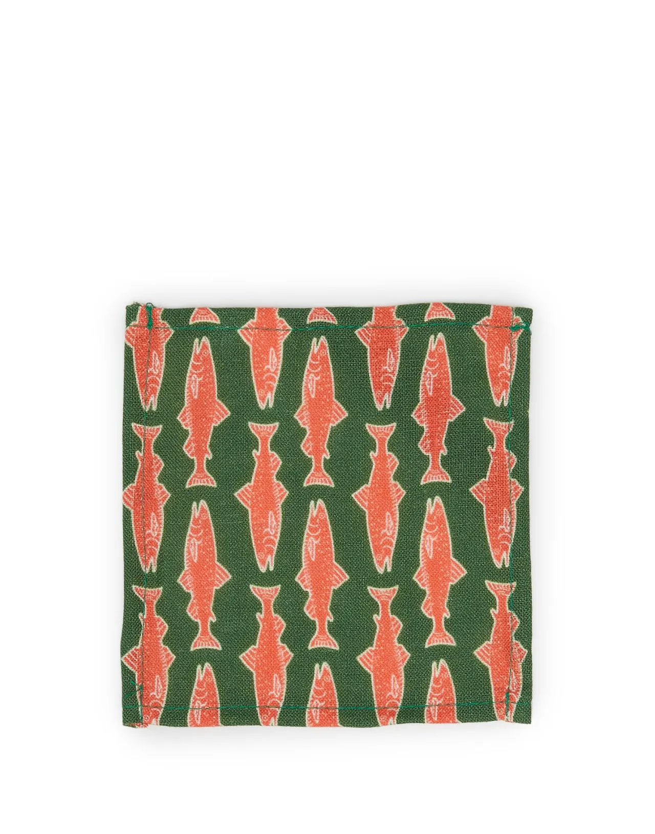 Cheap La DoubleJ Small Napkins Set Of 4Como Fish Green Small in Linen