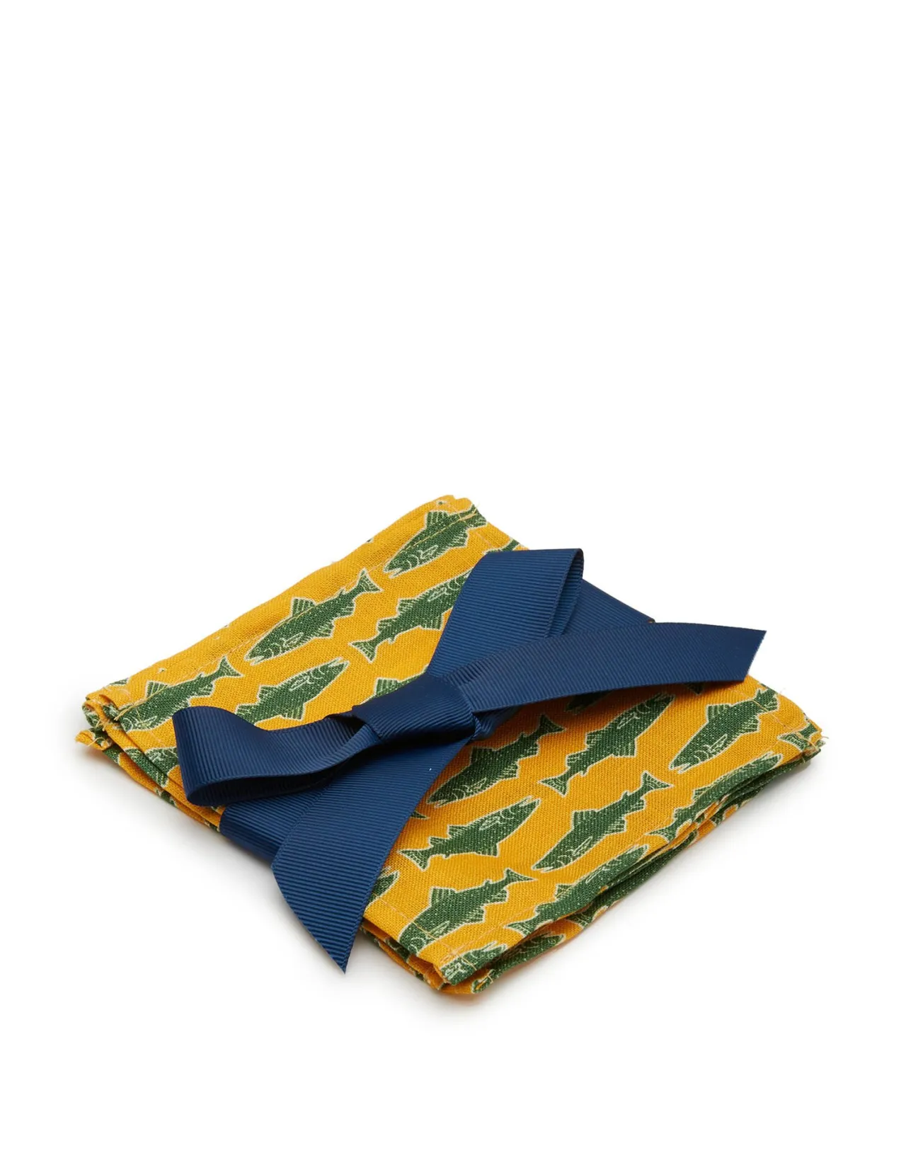 New La DoubleJ Small Napkins Set Of 4Como Fish Yellow Small in Linen