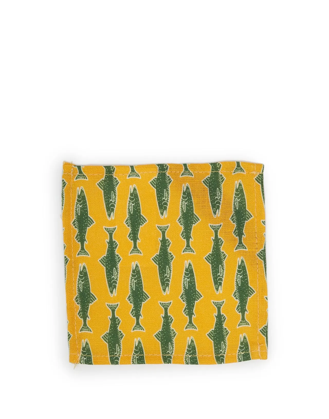 New La DoubleJ Small Napkins Set Of 4Como Fish Yellow Small in Linen