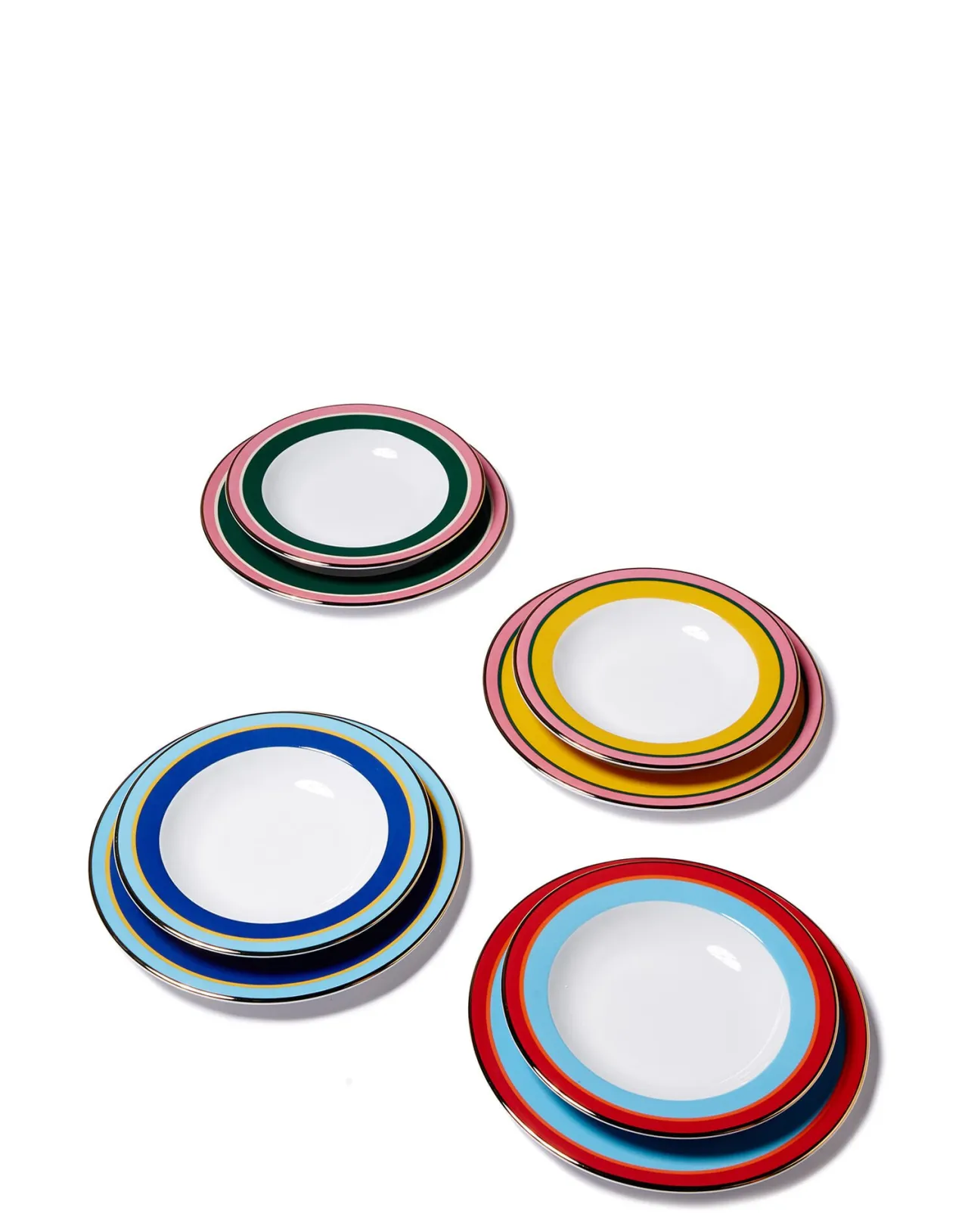 Best La DoubleJ Soup & Dinner Plate Set of 4Rainbow Mix in Porcelain