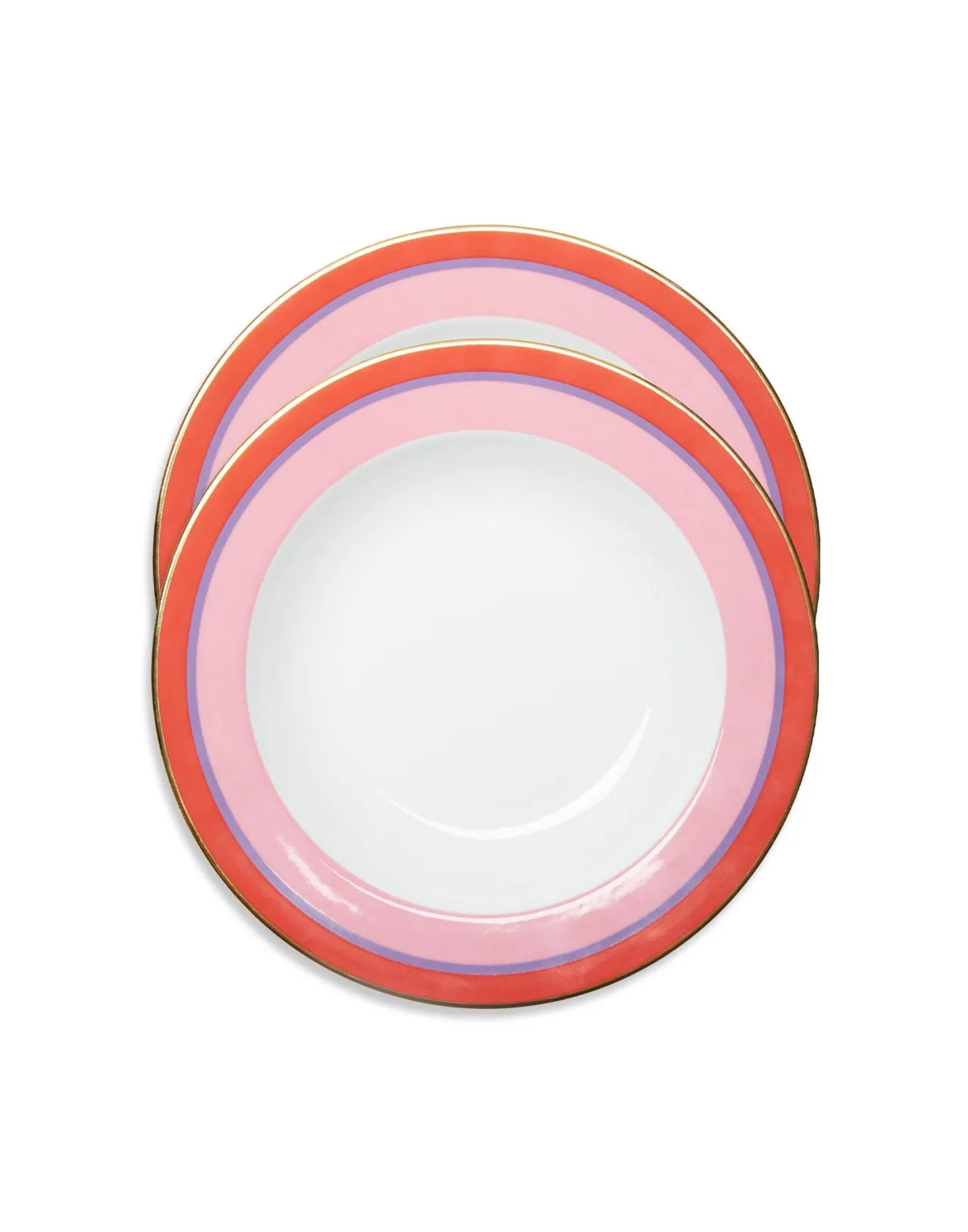 Store La DoubleJ Soup Plates Set Of 2Rainbow Rose in Porcelain