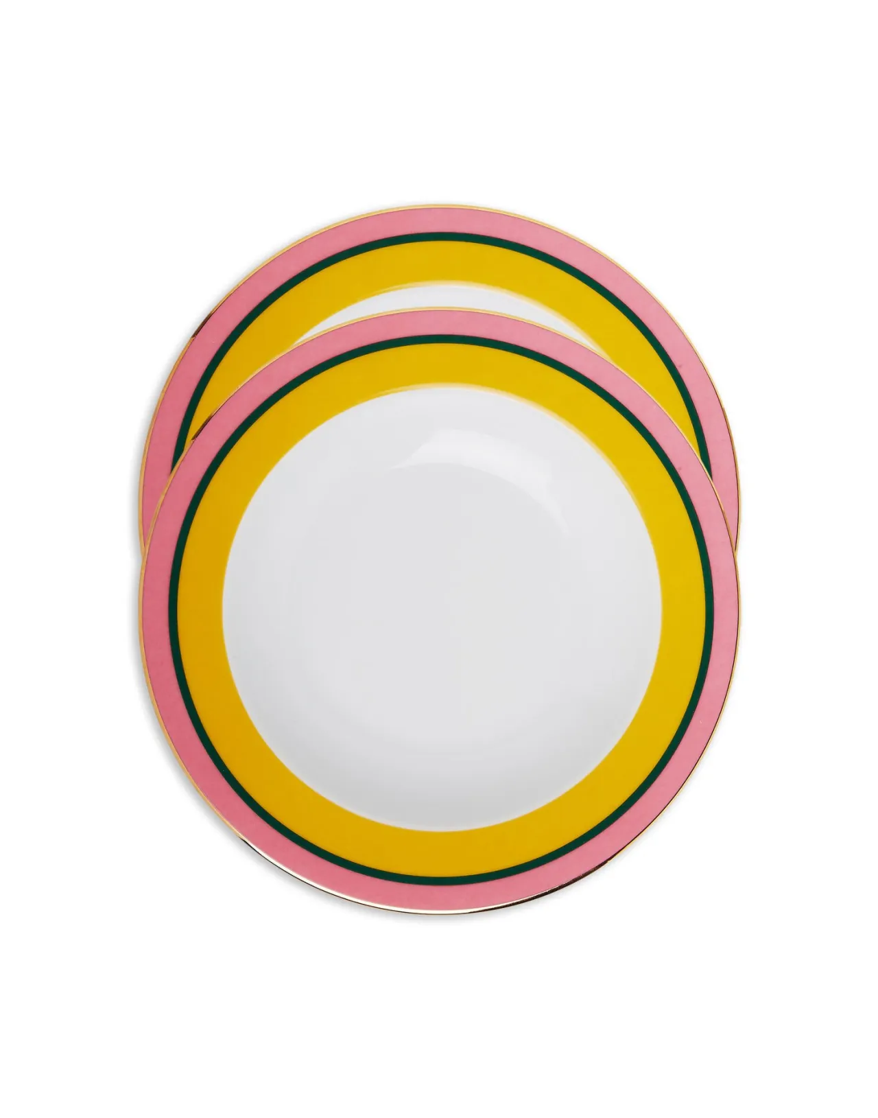 Shop La DoubleJ Soup Plates Set Of 2Rainbow Yellow in Porcelain