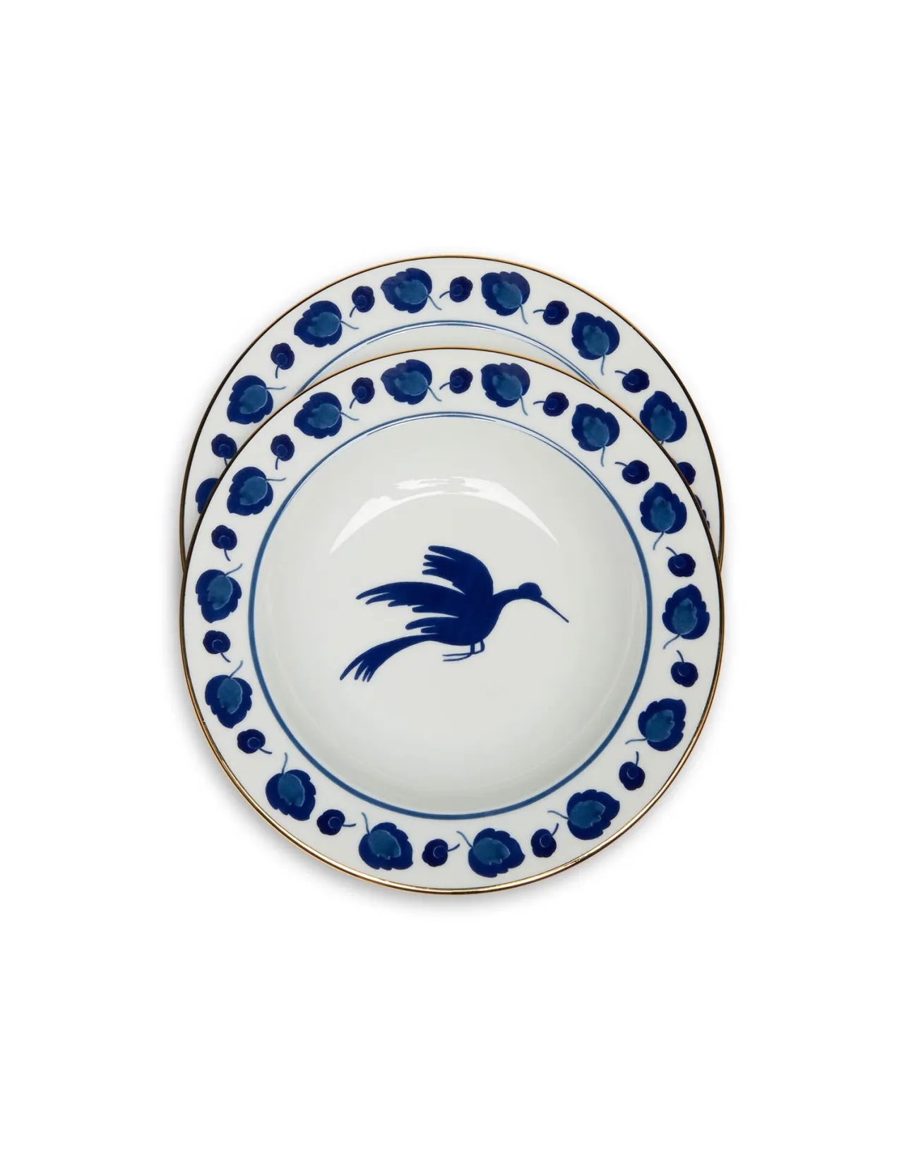 Cheap La DoubleJ Soup Plates Set Of 2Wildbird Blue in Porcelain