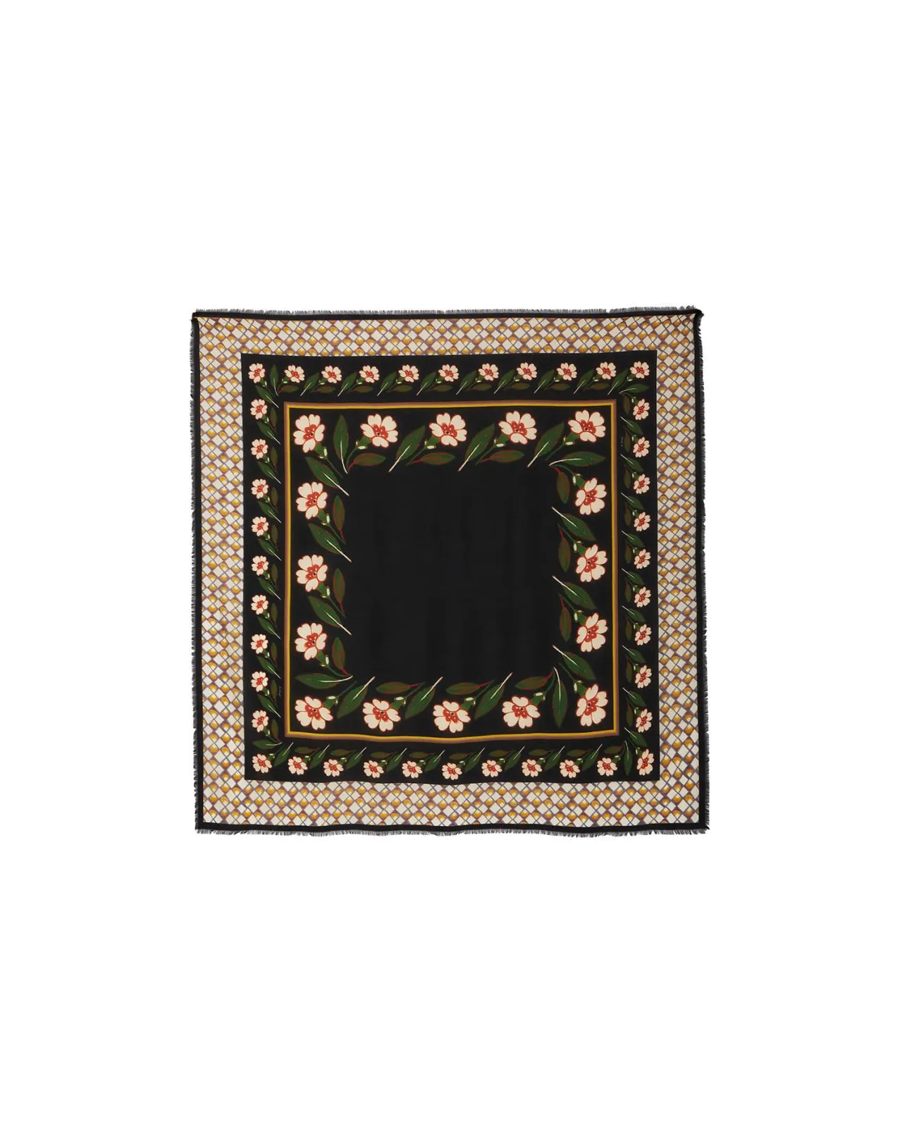 Hot La DoubleJ Square ScarfMayfair Black in Modal Silk