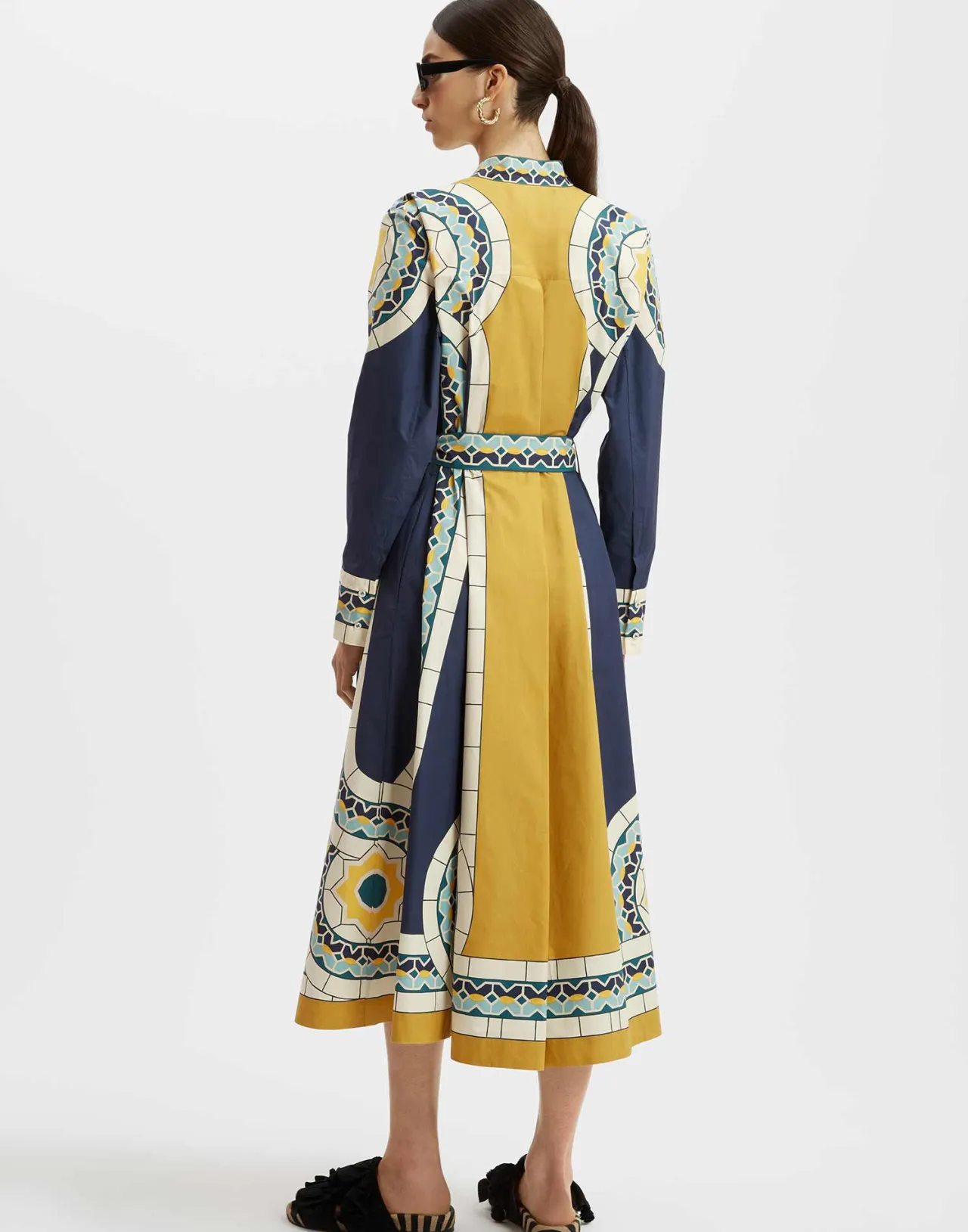 New La DoubleJ Sundowner DressMudejar Placée Blue in Cotton Poplin