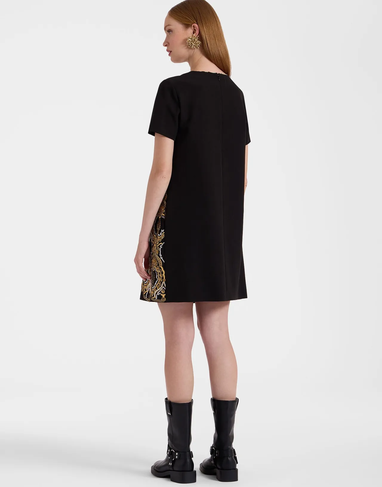 New La DoubleJ Super Mini Swing DressSolid Black in Techno Cady