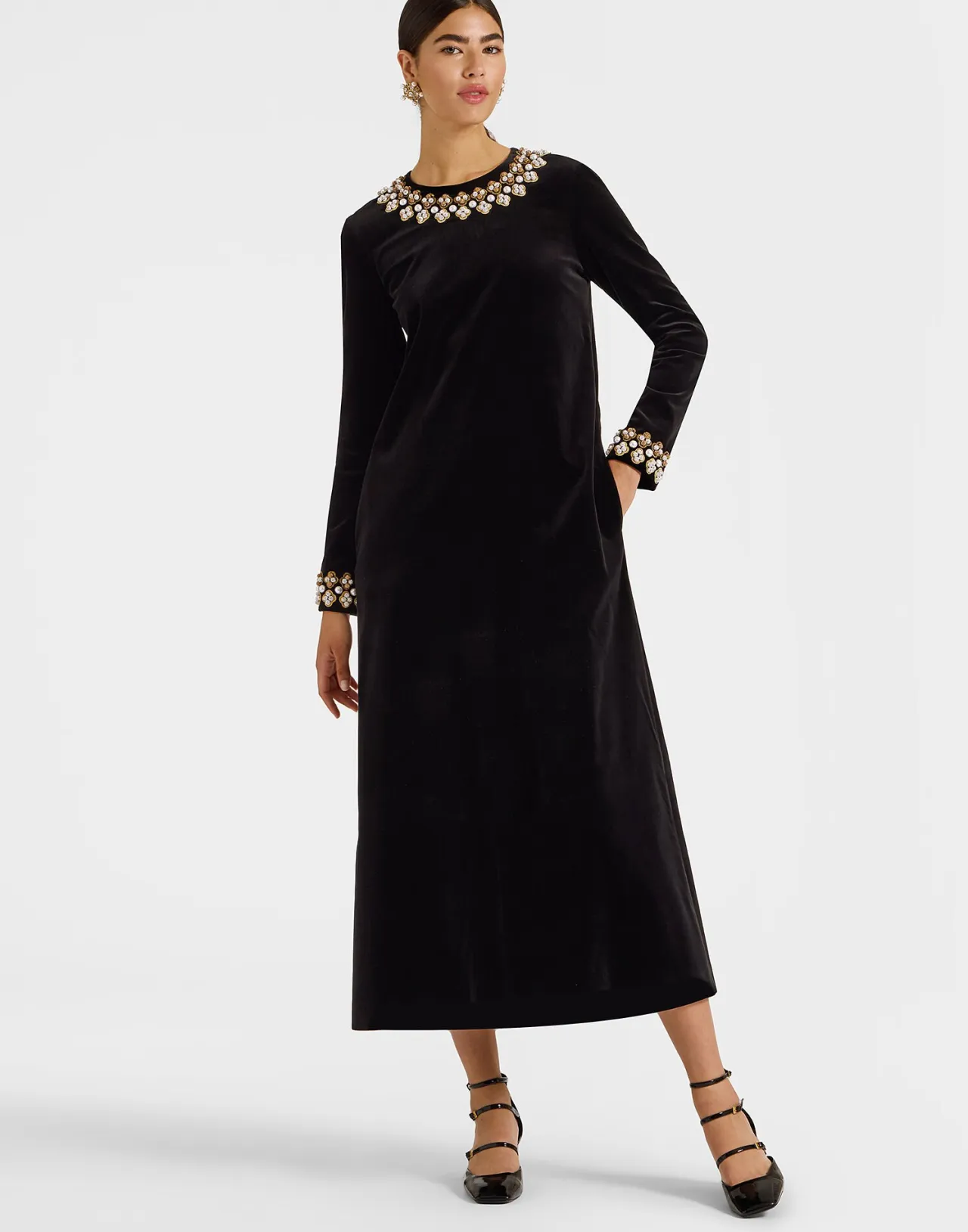 Online La DoubleJ Super Swing DressSolid Black in Light Velvet