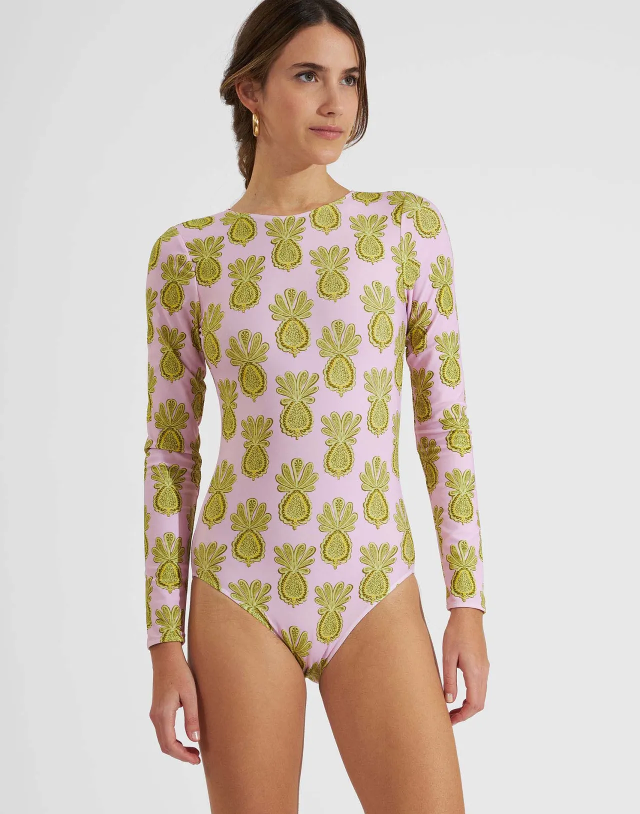 Best Sale La DoubleJ Surf SuitPineapple Sunflower Pink in Lycra