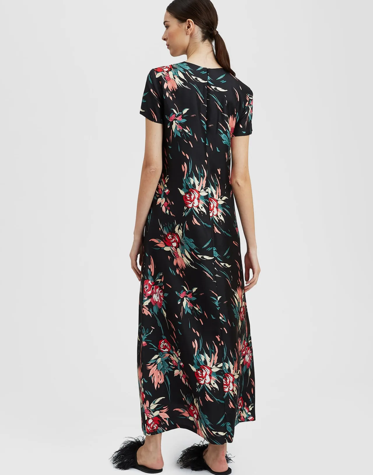 Sale La DoubleJ Swing DressBreezy Black in Silk Twill