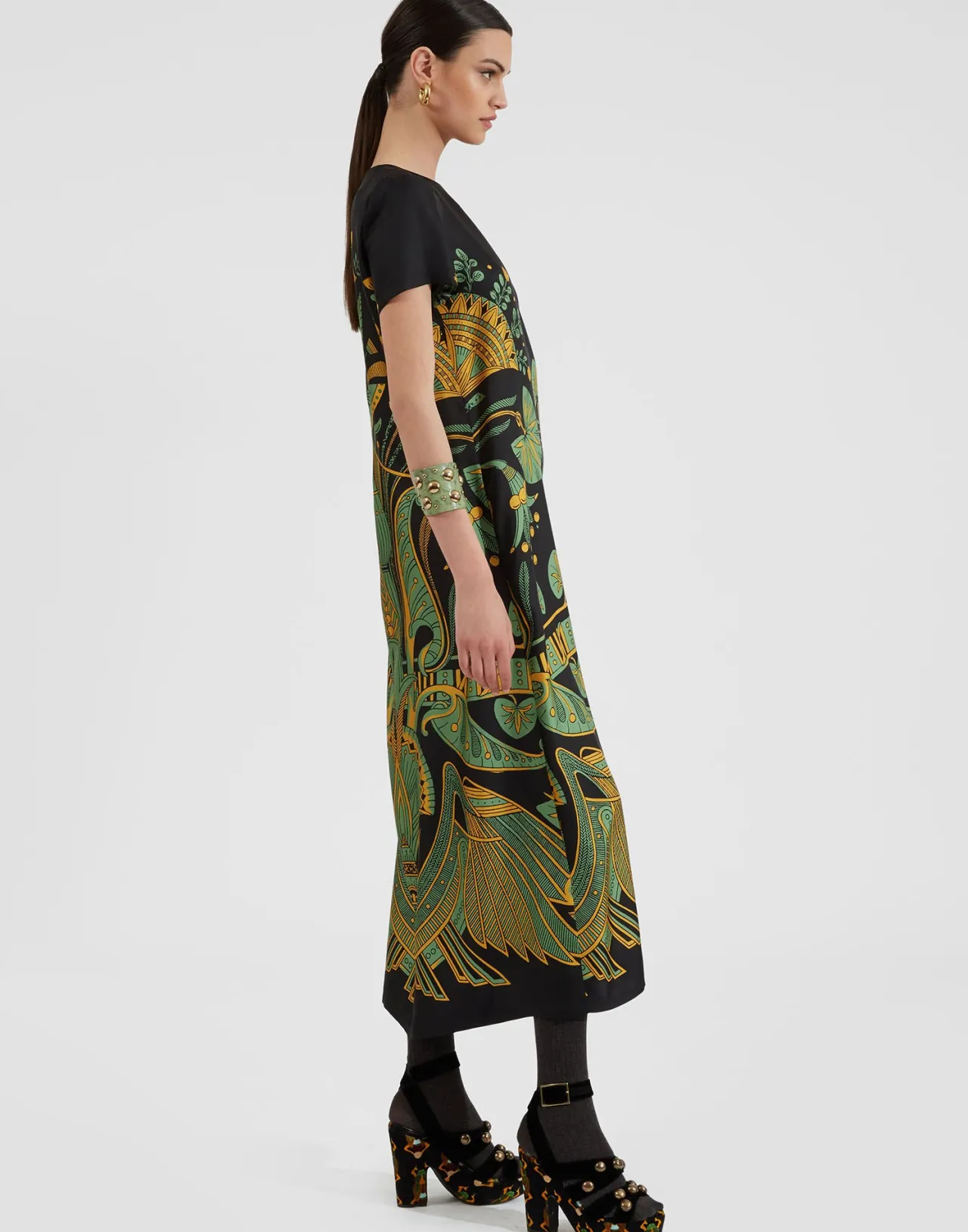 Hot La DoubleJ Swing DressThe Nile Placée Black in Silk Twill