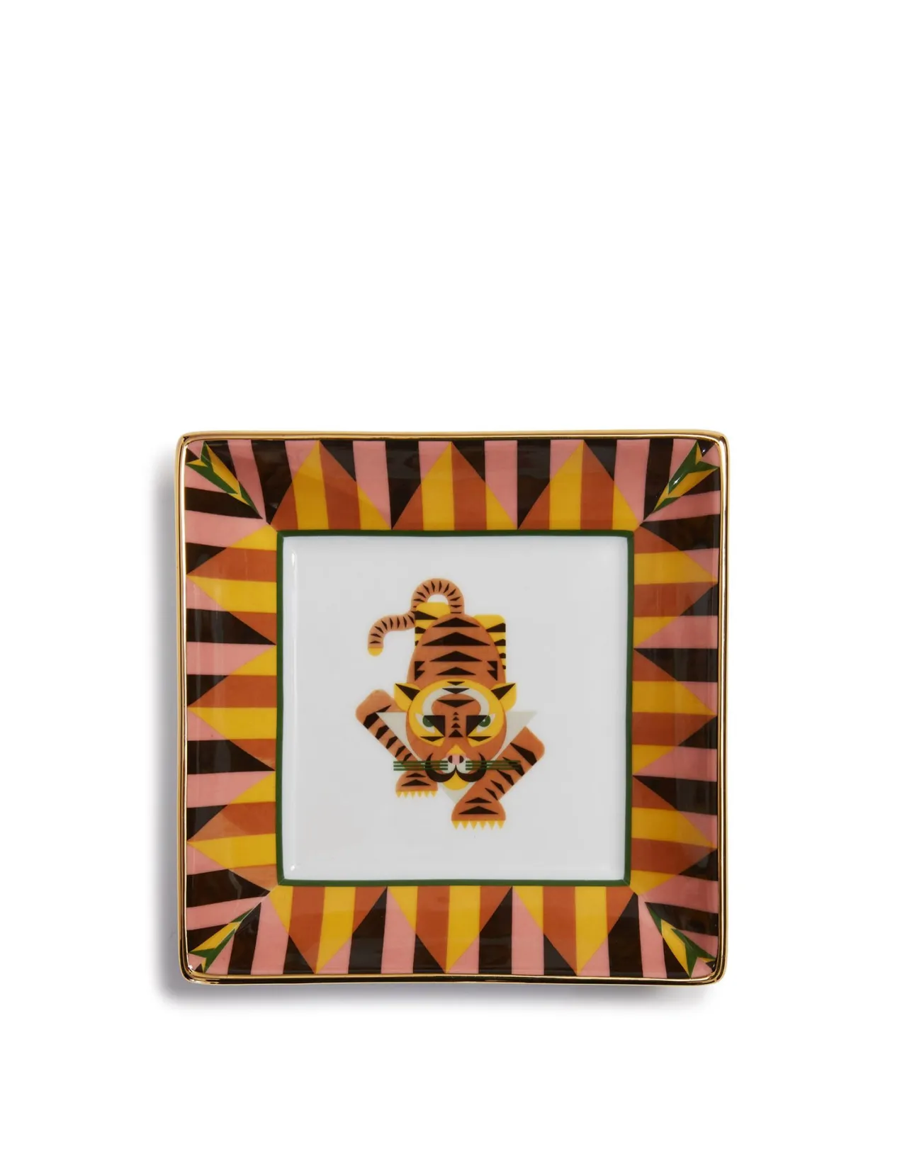 Store La DoubleJ Trinket Tray (15X15)Tiger in Porcelain