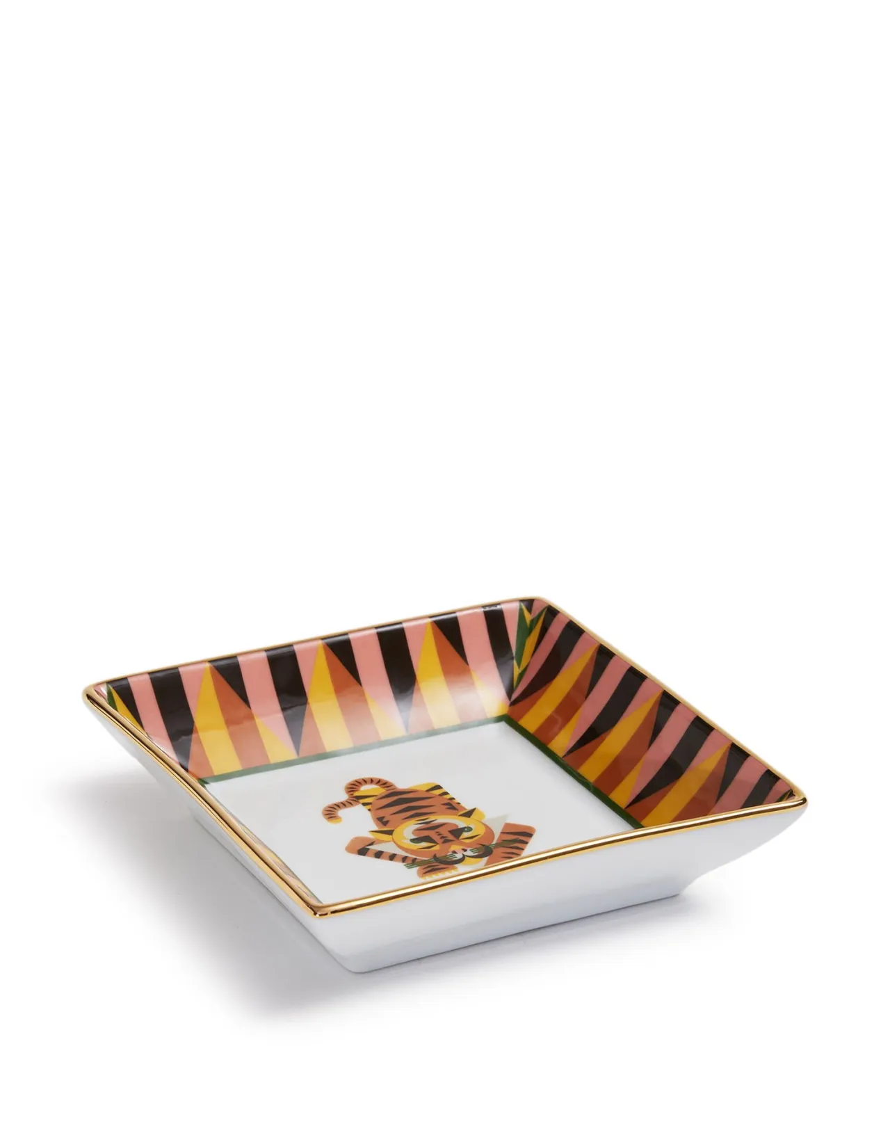 Store La DoubleJ Trinket Tray (15X15)Tiger in Porcelain