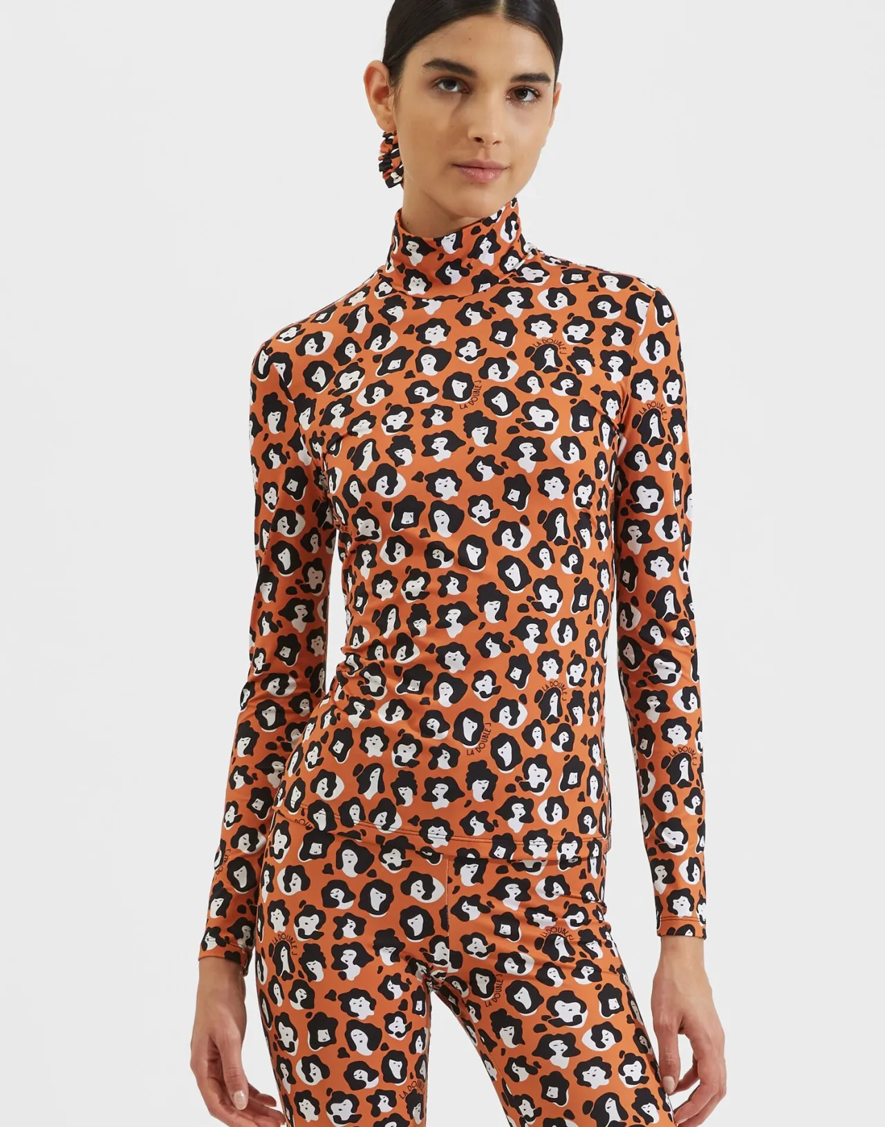 Shop La DoubleJ TurtleneckLady Leopard in Skinny Jersey