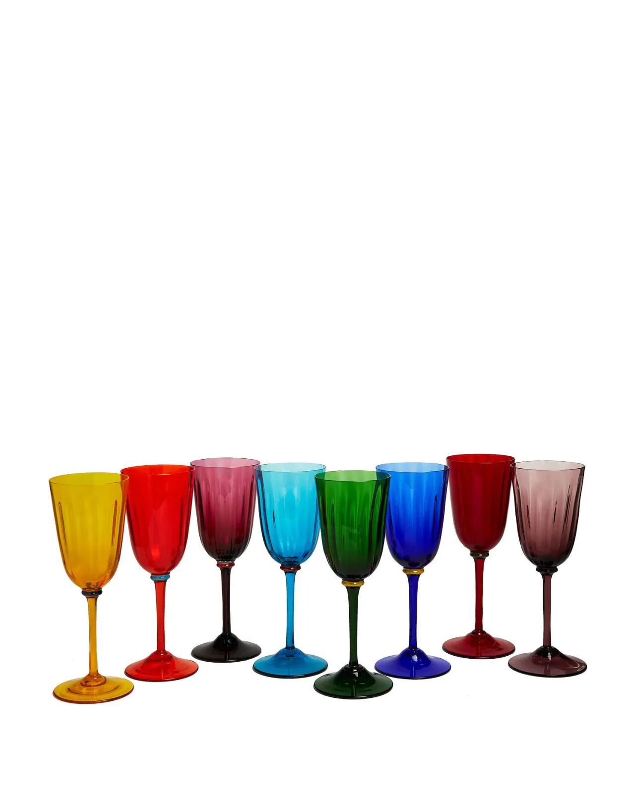 Best Sale La DoubleJ Wine Rainbow Glasses Set Of 8Rainbow in Murano Glass